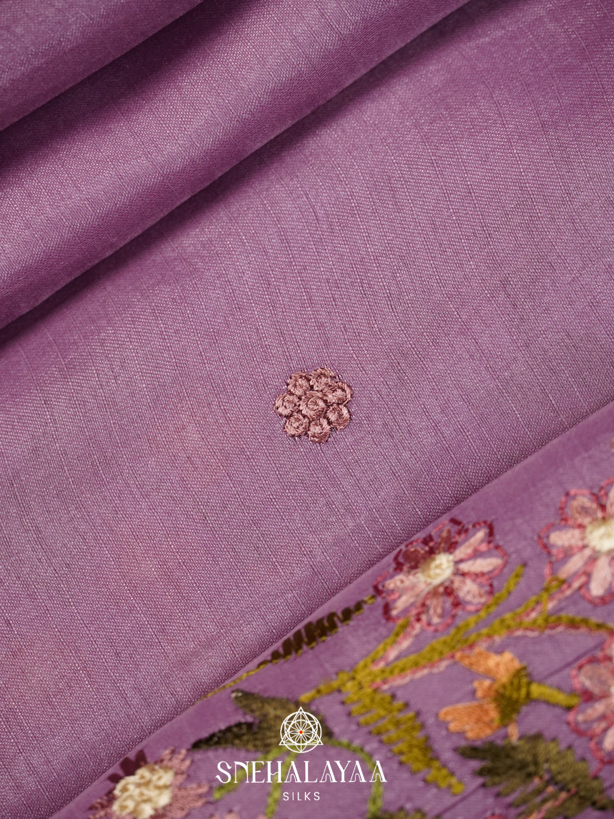 Lilac Raw Silk Saree