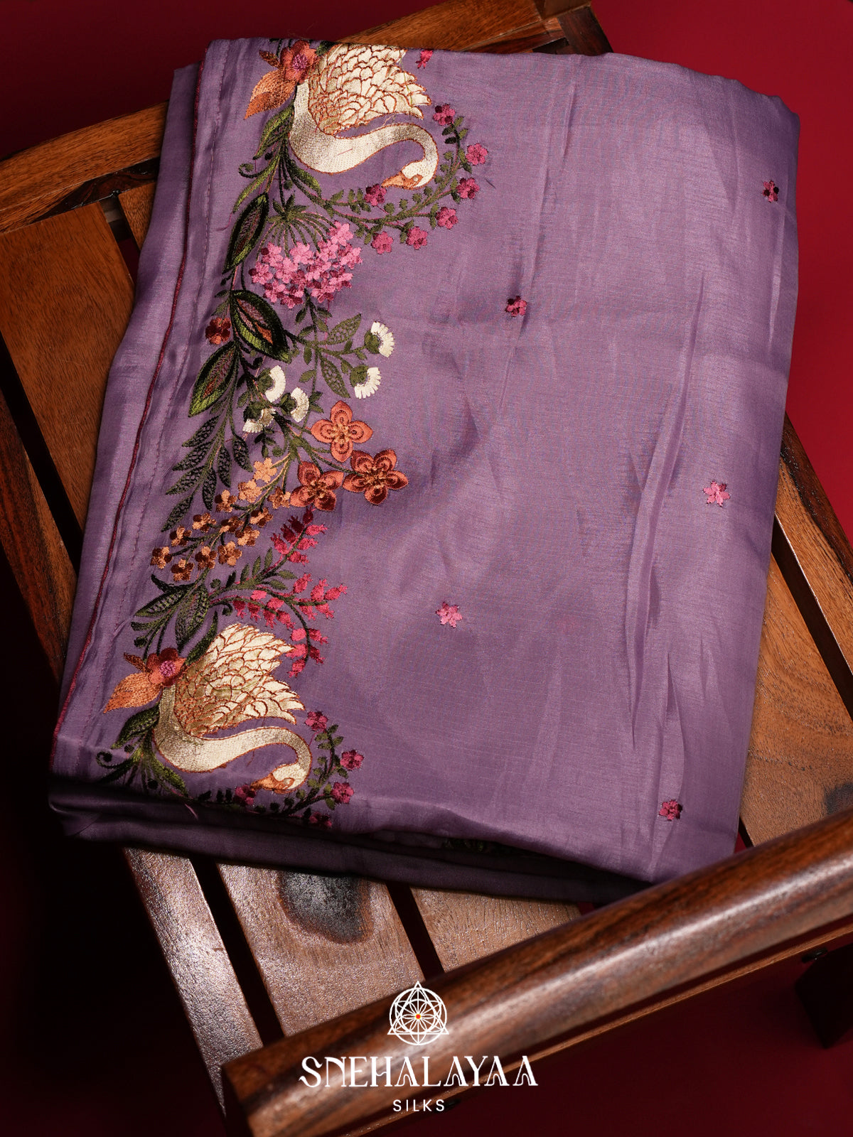Lilac Raw Silk Saree