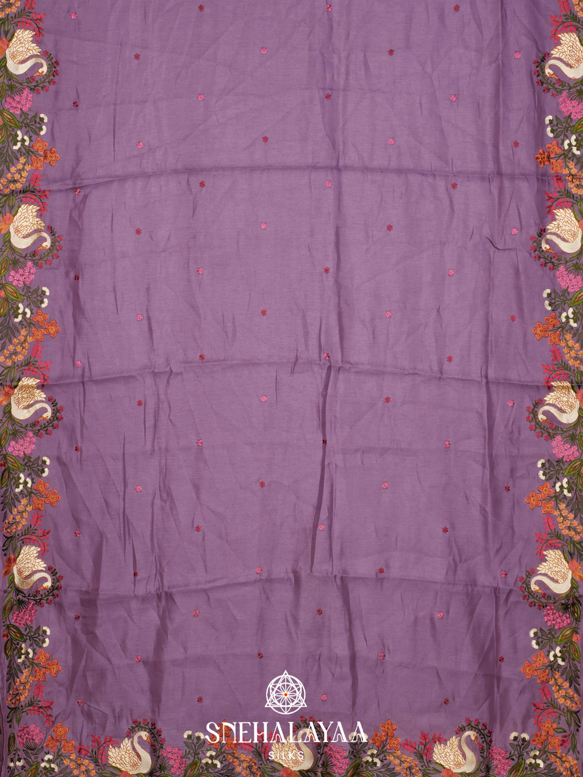 Lilac Raw Silk Saree