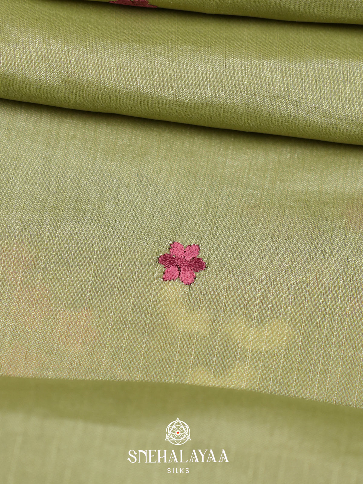 Pista Green Raw Silk Saree