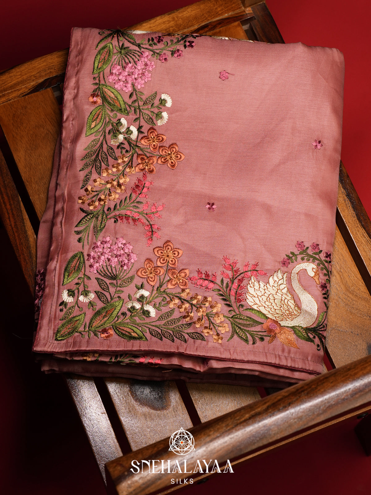 Peach Raw Silk Saree