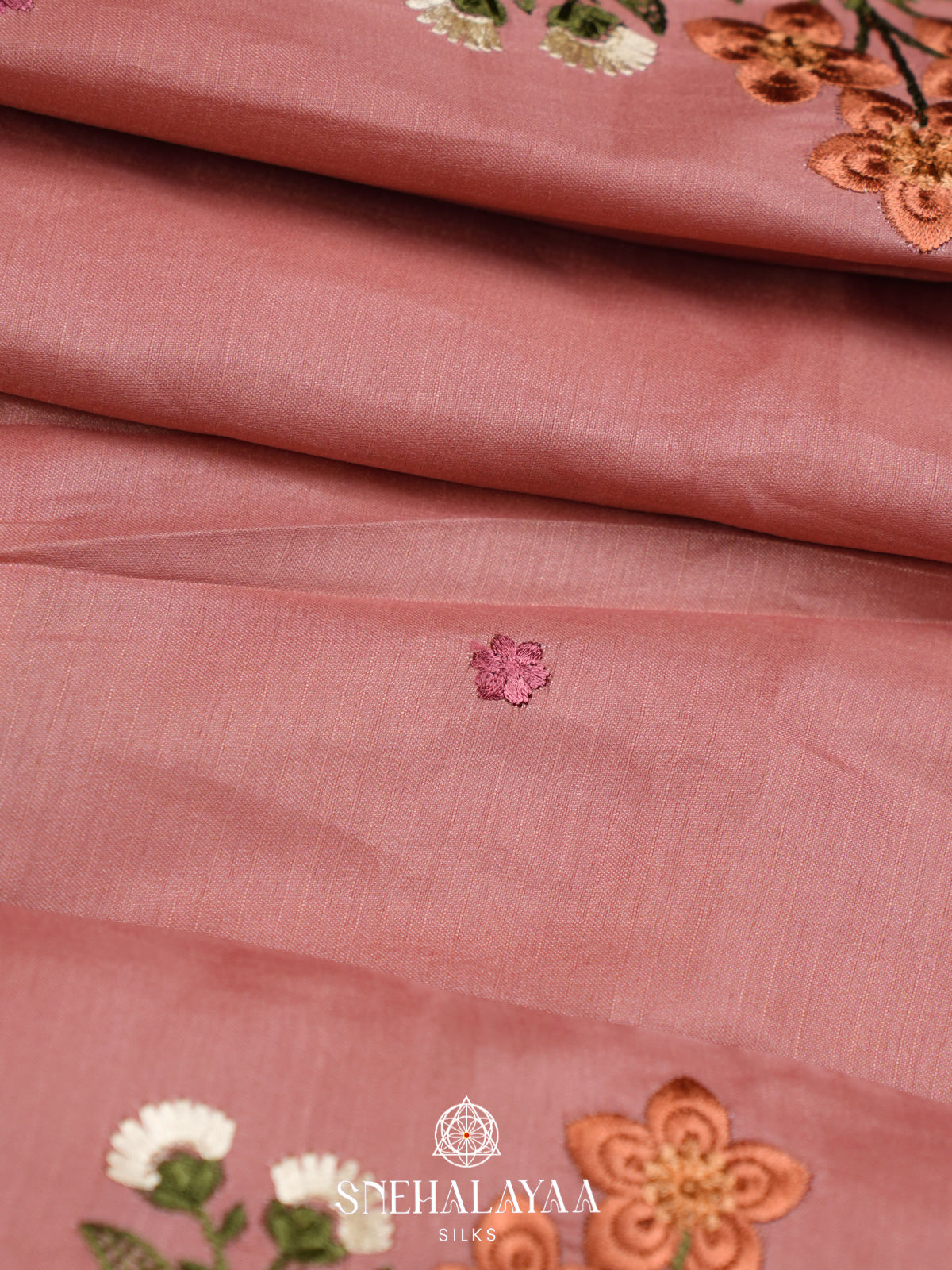 Peach Raw Silk Saree
