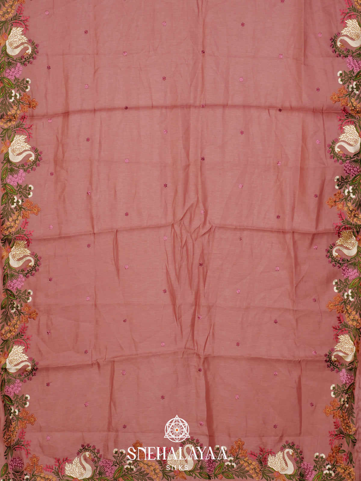Peach Raw Silk Saree