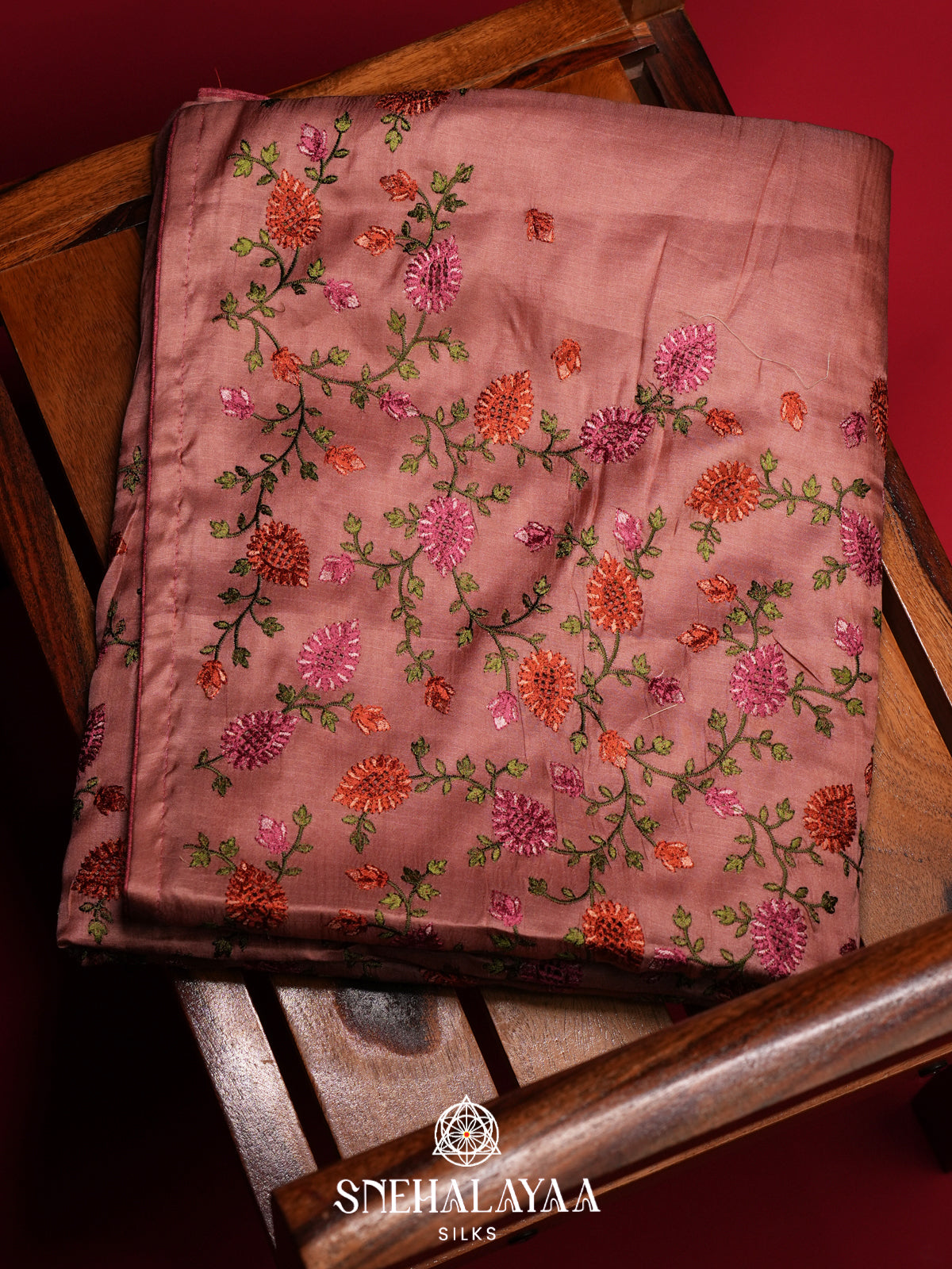 Peach Raw Silk Saree