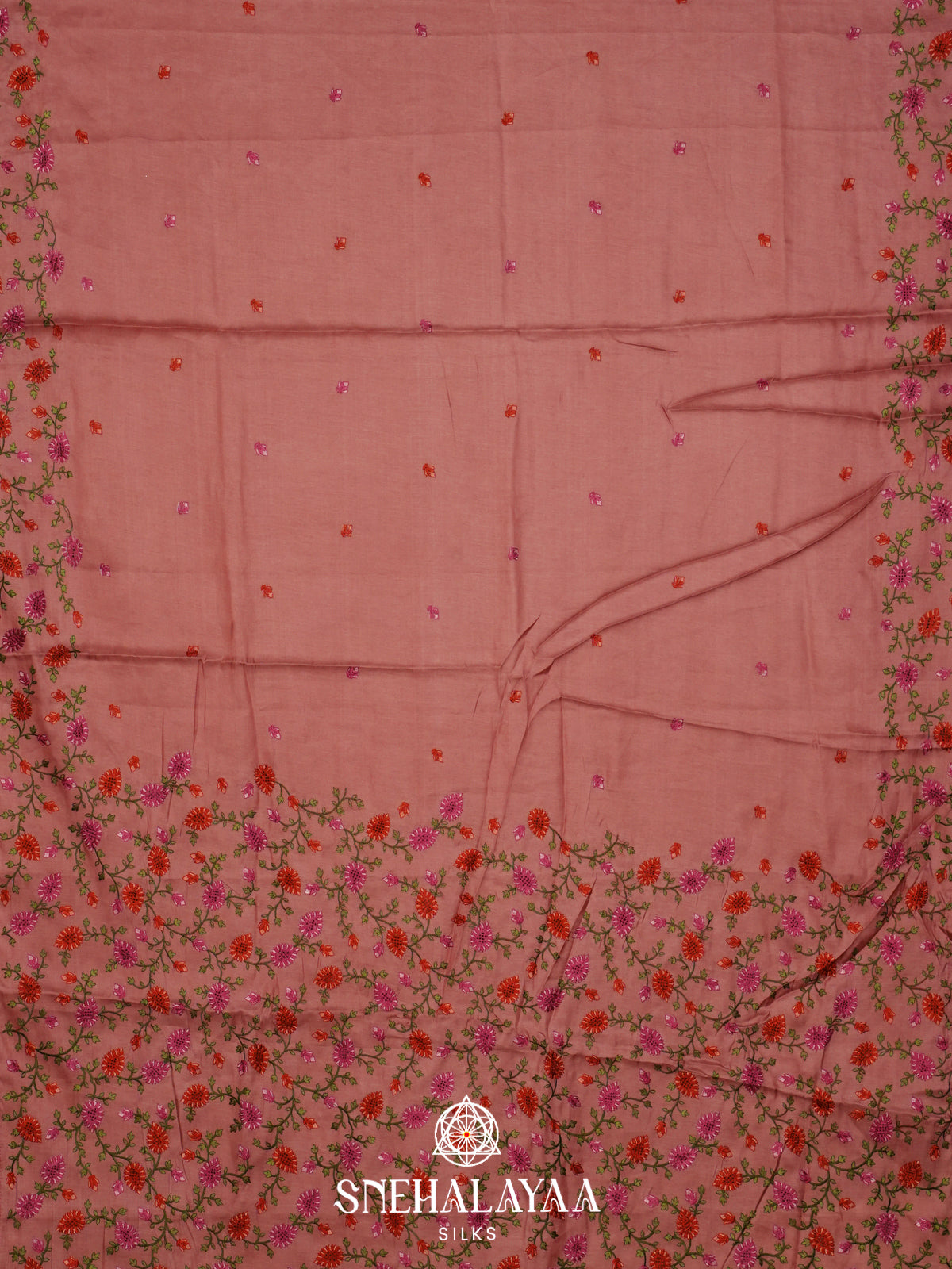 Peach Raw Silk Saree
