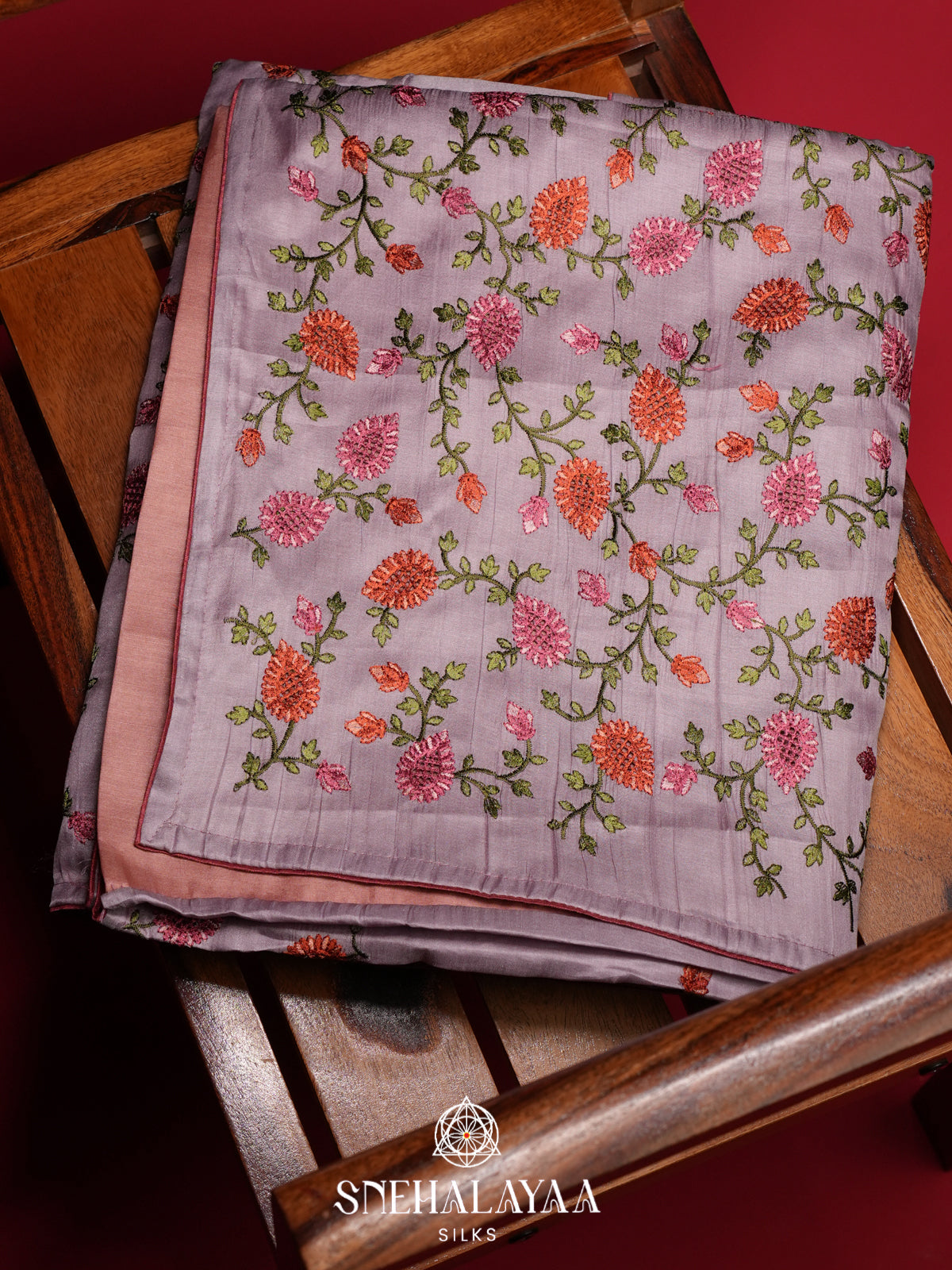 Lilac Raw Silk Saree