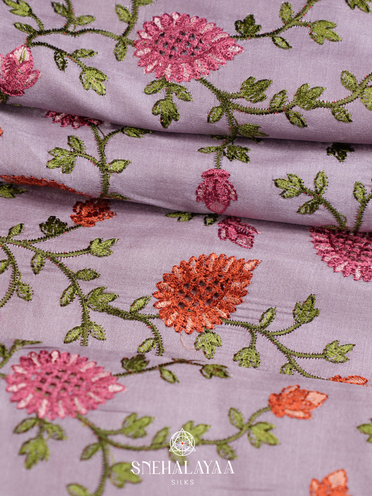 Lilac Raw Silk Saree