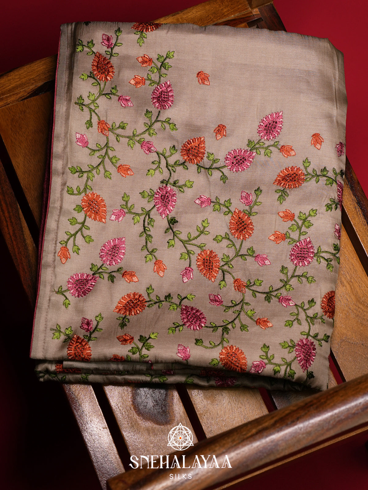 Beige Raw Silk Saree