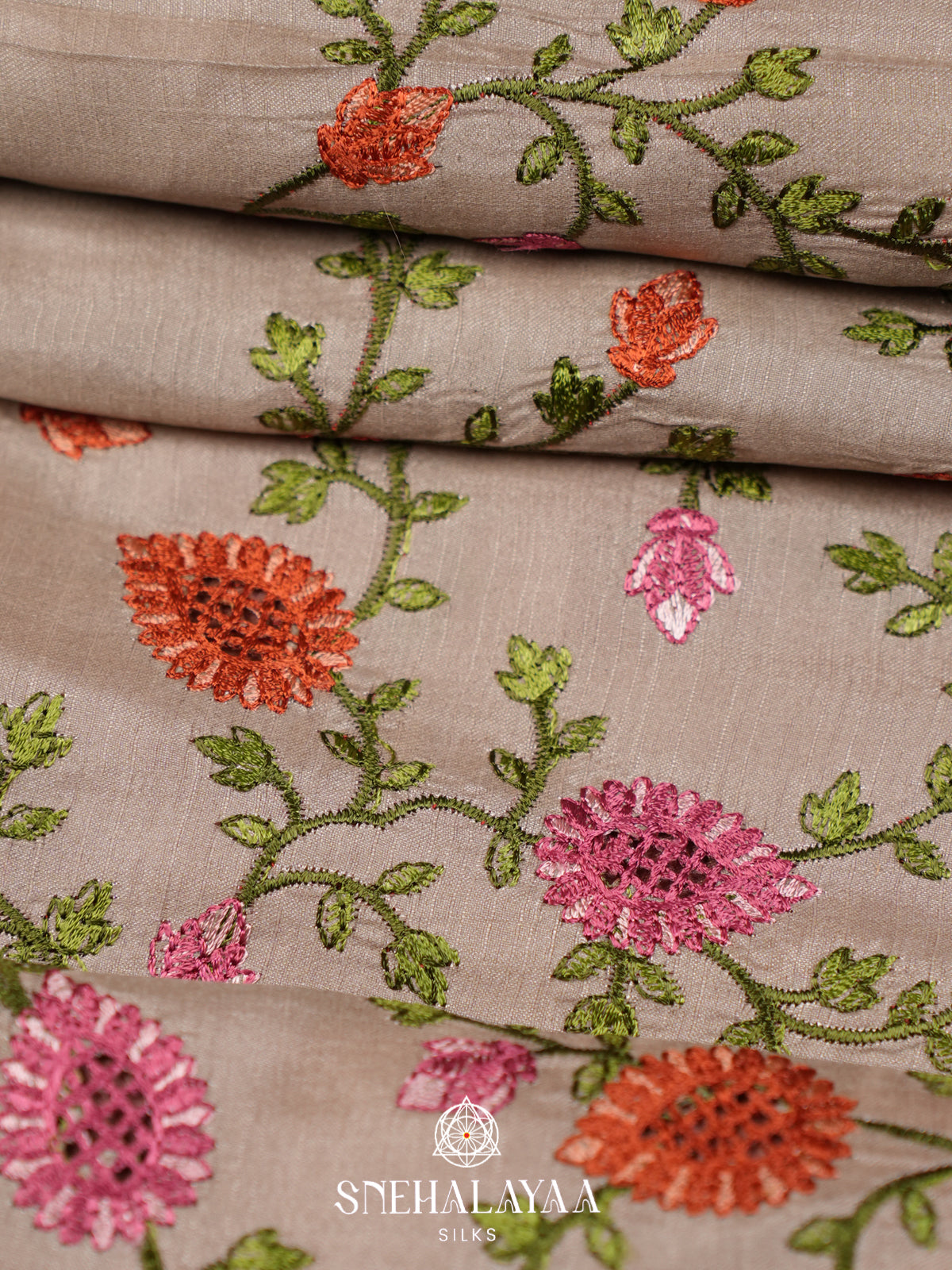 Beige Raw Silk Saree