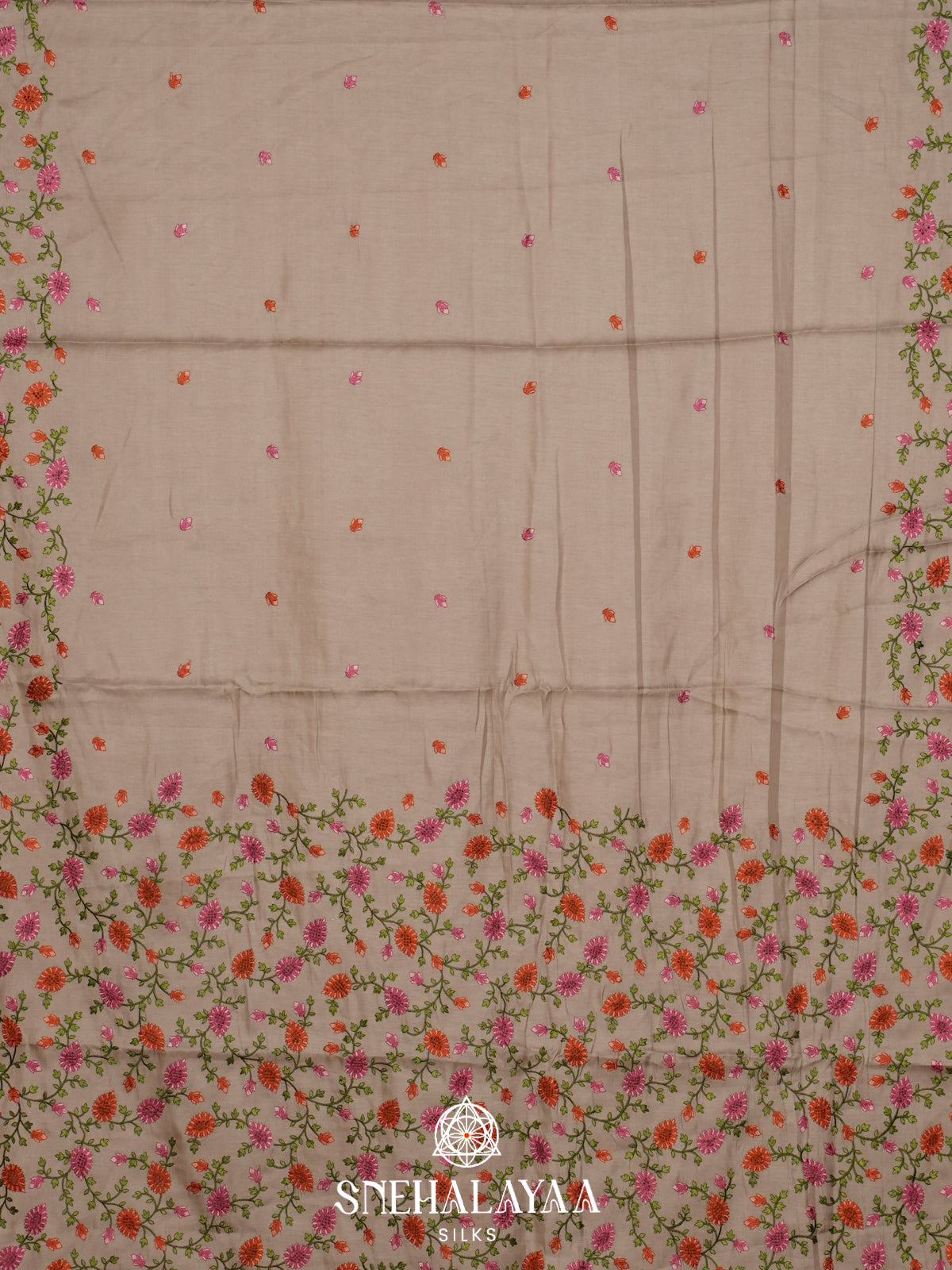Beige Raw Silk Saree