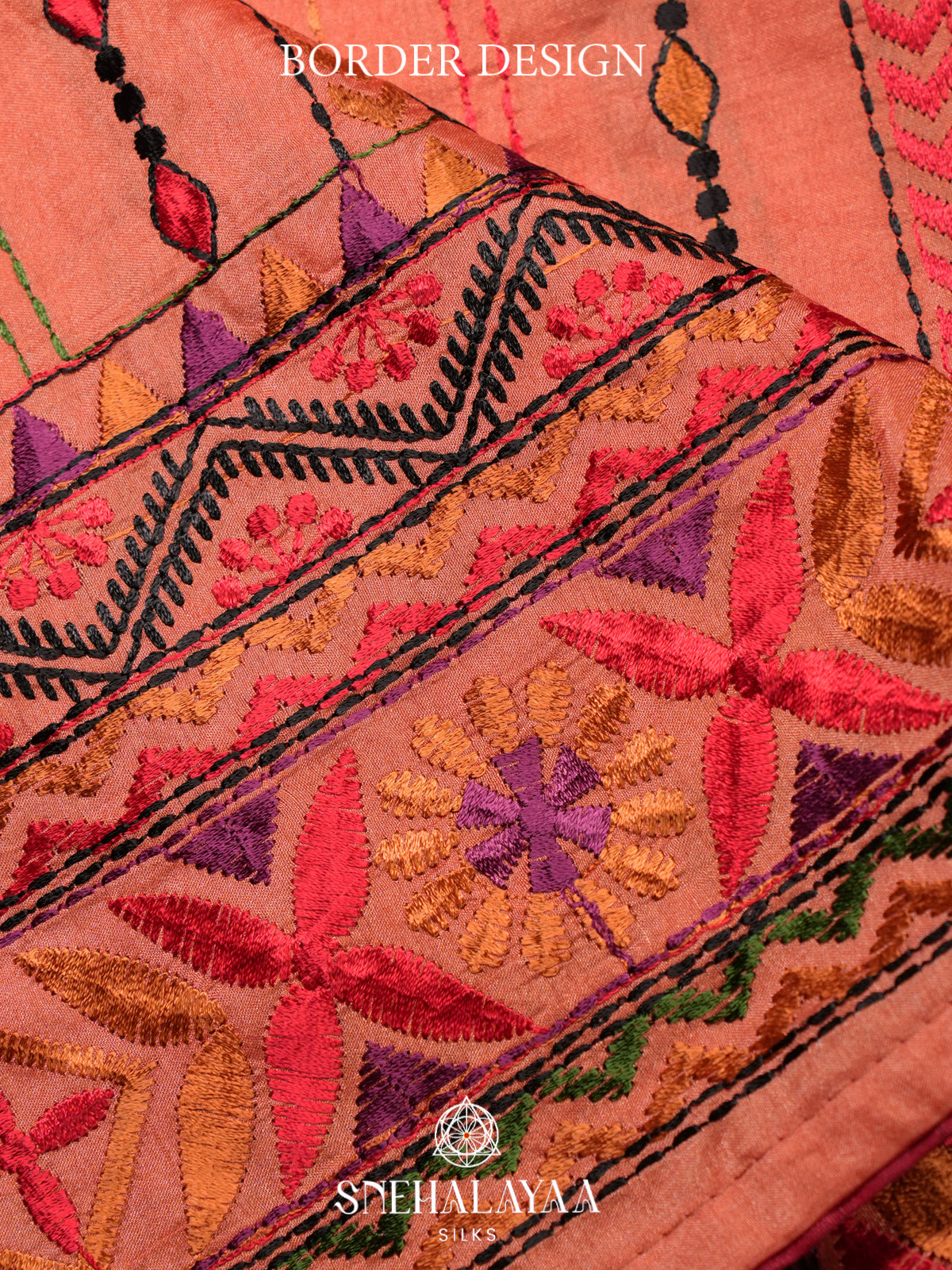 Orange Raw Silk Saree