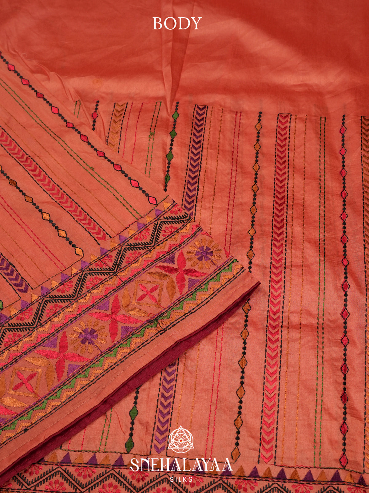 Orange Raw Silk Saree