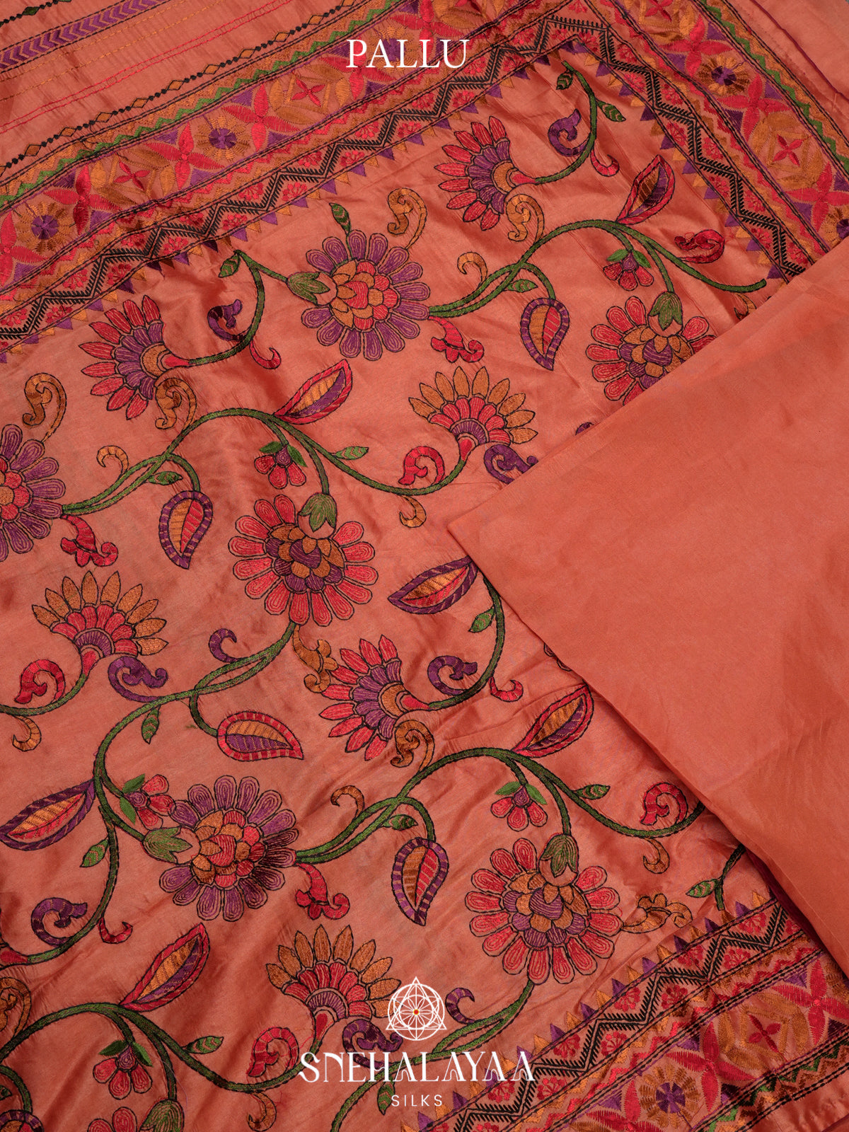 Orange Raw Silk Saree