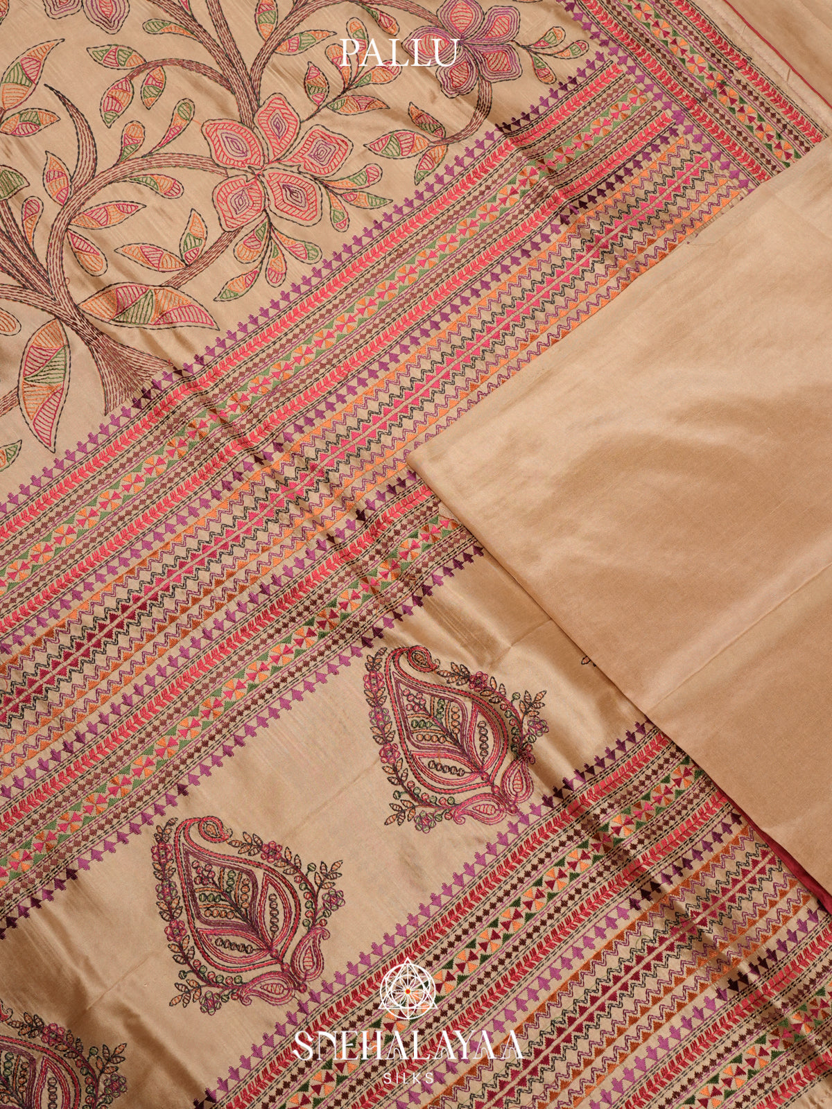 Cream Raw Silk Saree