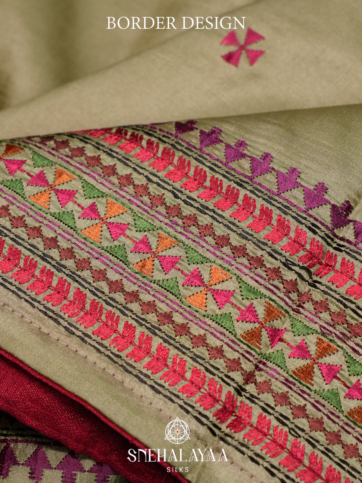 Moss Green Raw Silk Saree