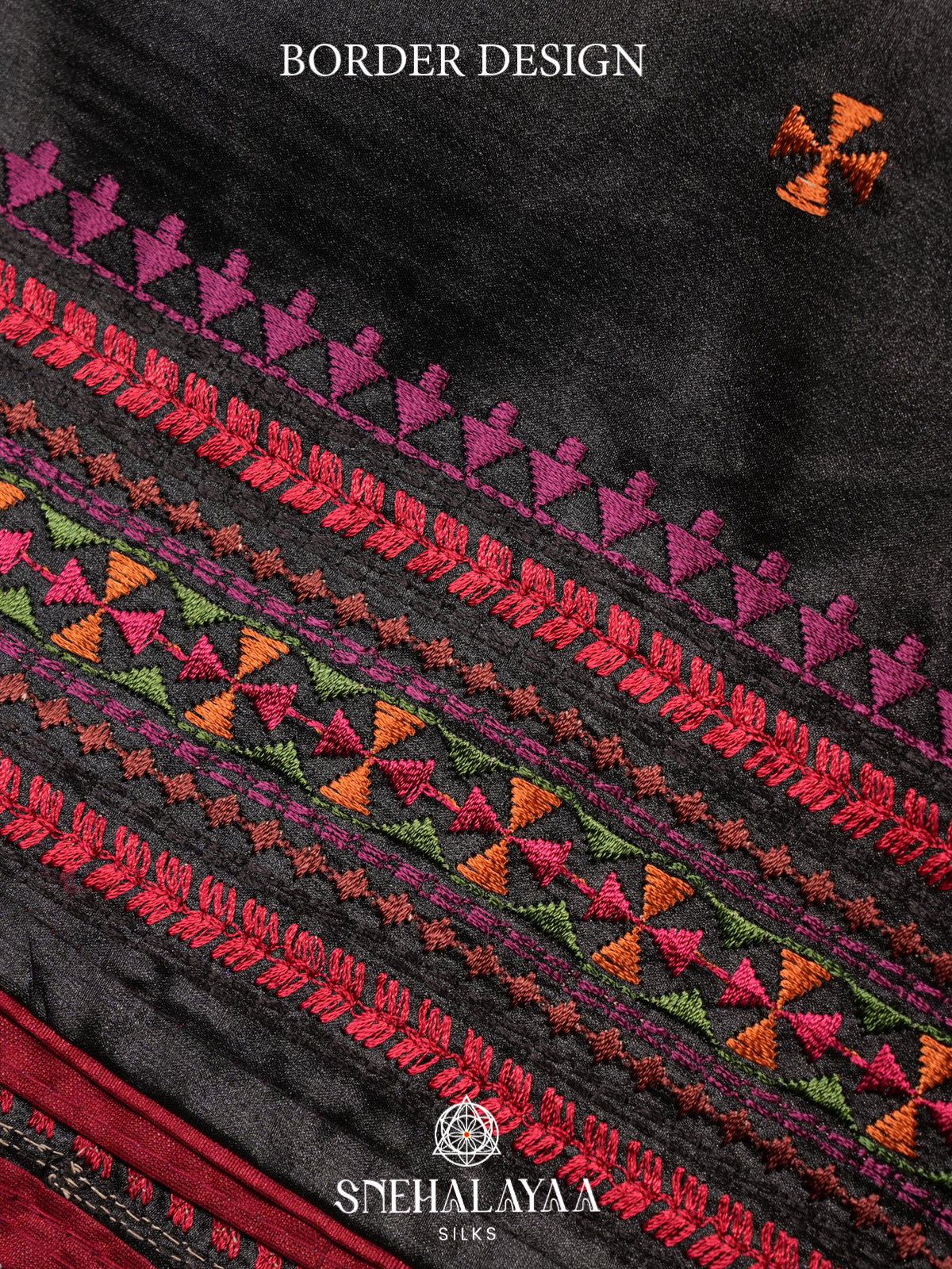 Black Raw Silk Saree