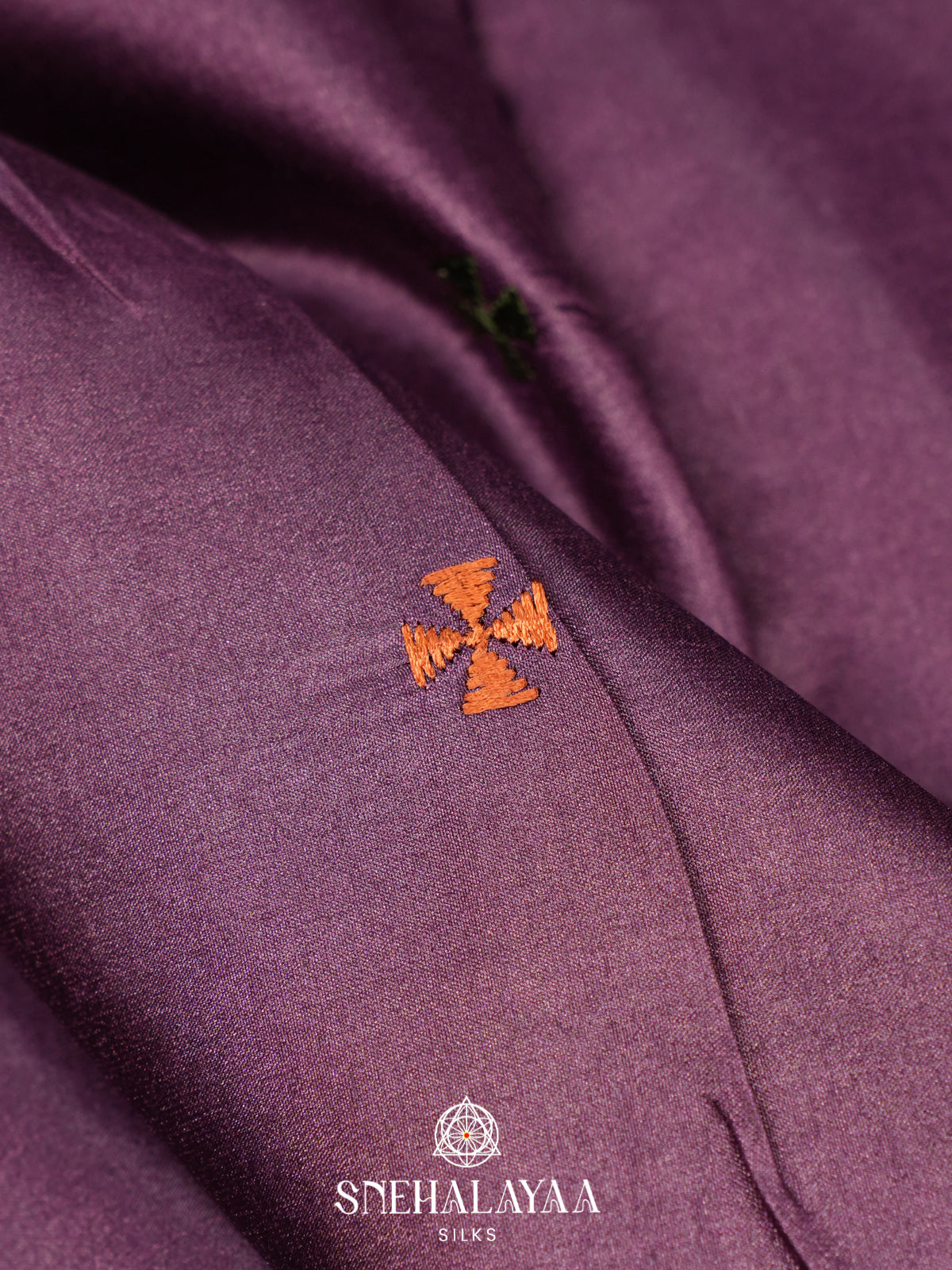 Aubergine Purple Raw Silk Saree