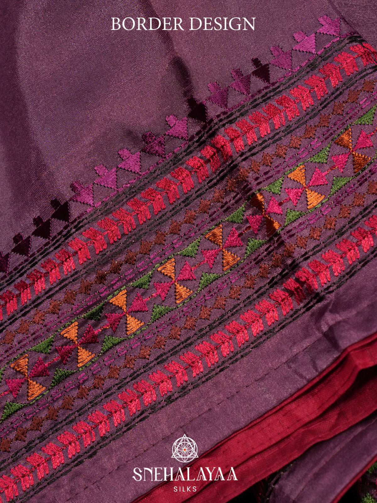 Aubergine Purple Raw Silk Saree