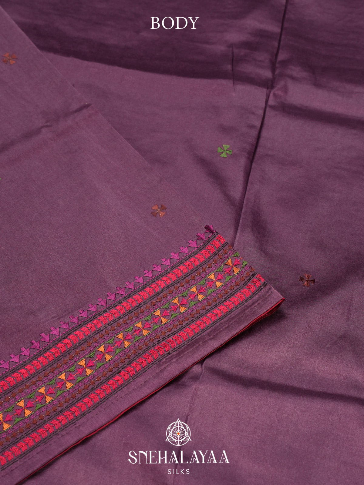 Aubergine Purple Raw Silk Saree
