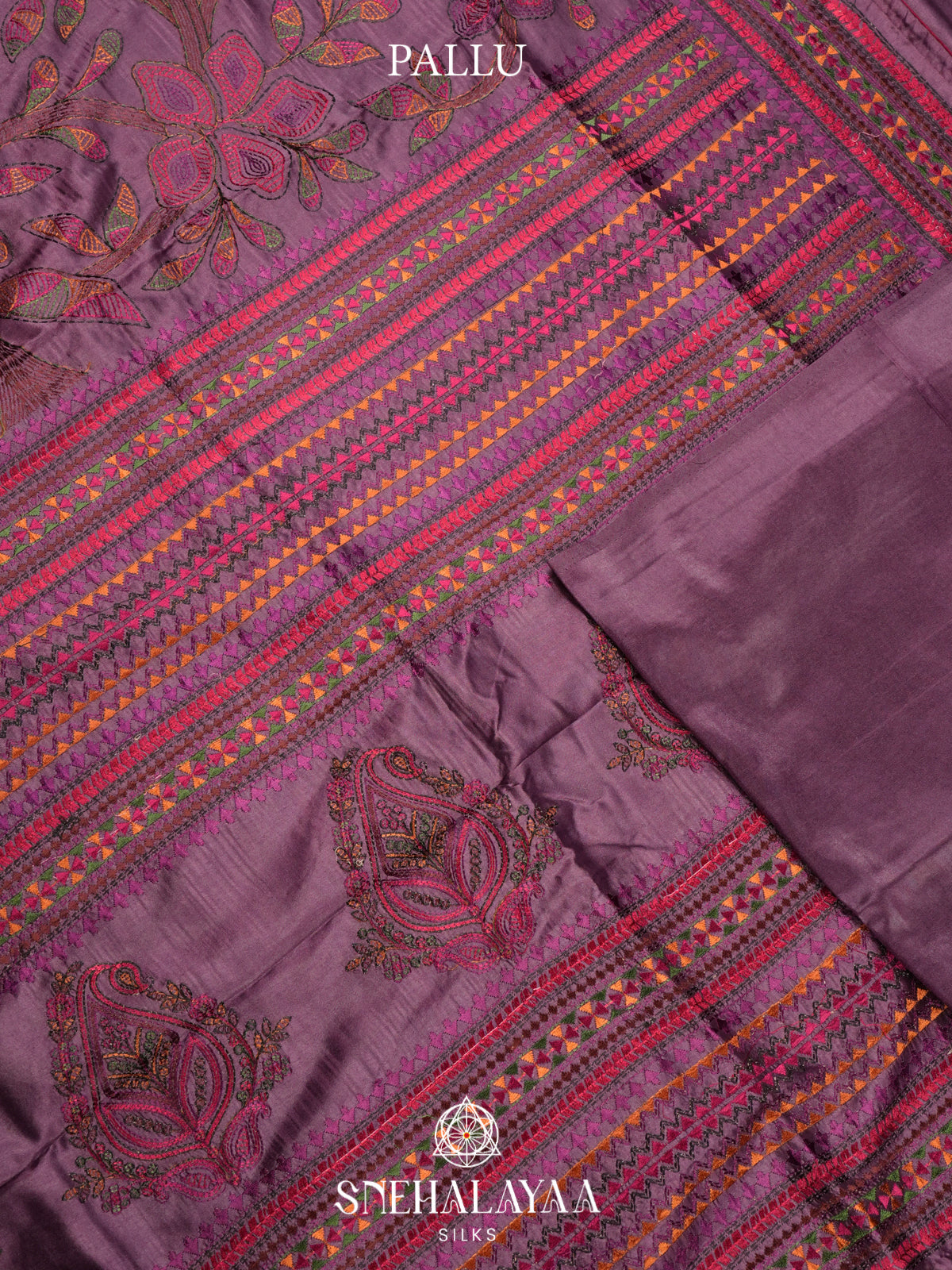 Aubergine Purple Raw Silk Saree