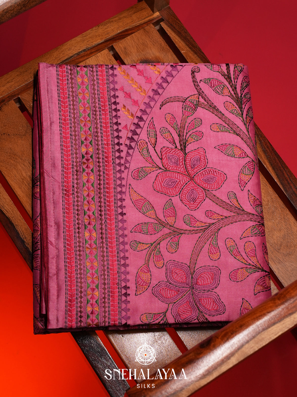 Pink Raw Silk Saree