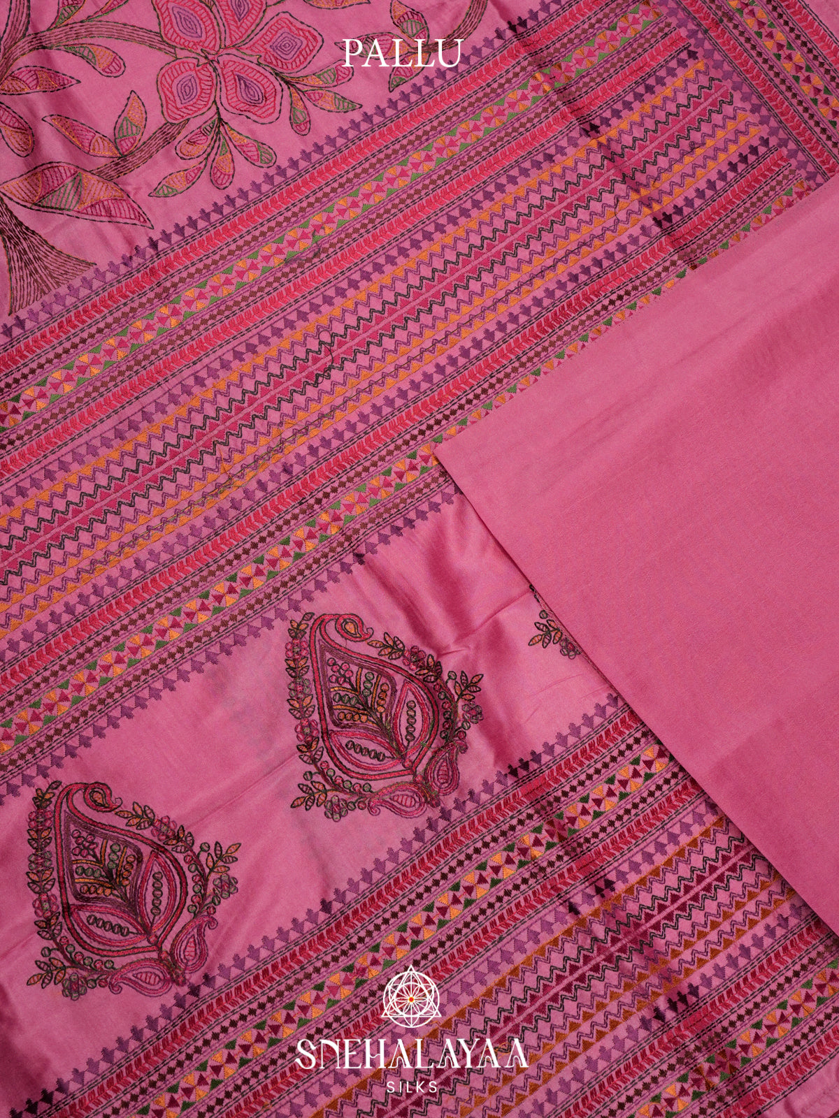 Pink Raw Silk Saree