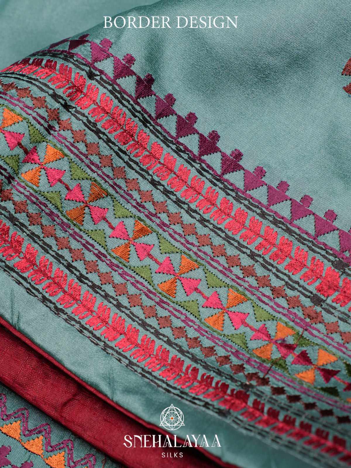 Teal Blue Raw Silk Saree