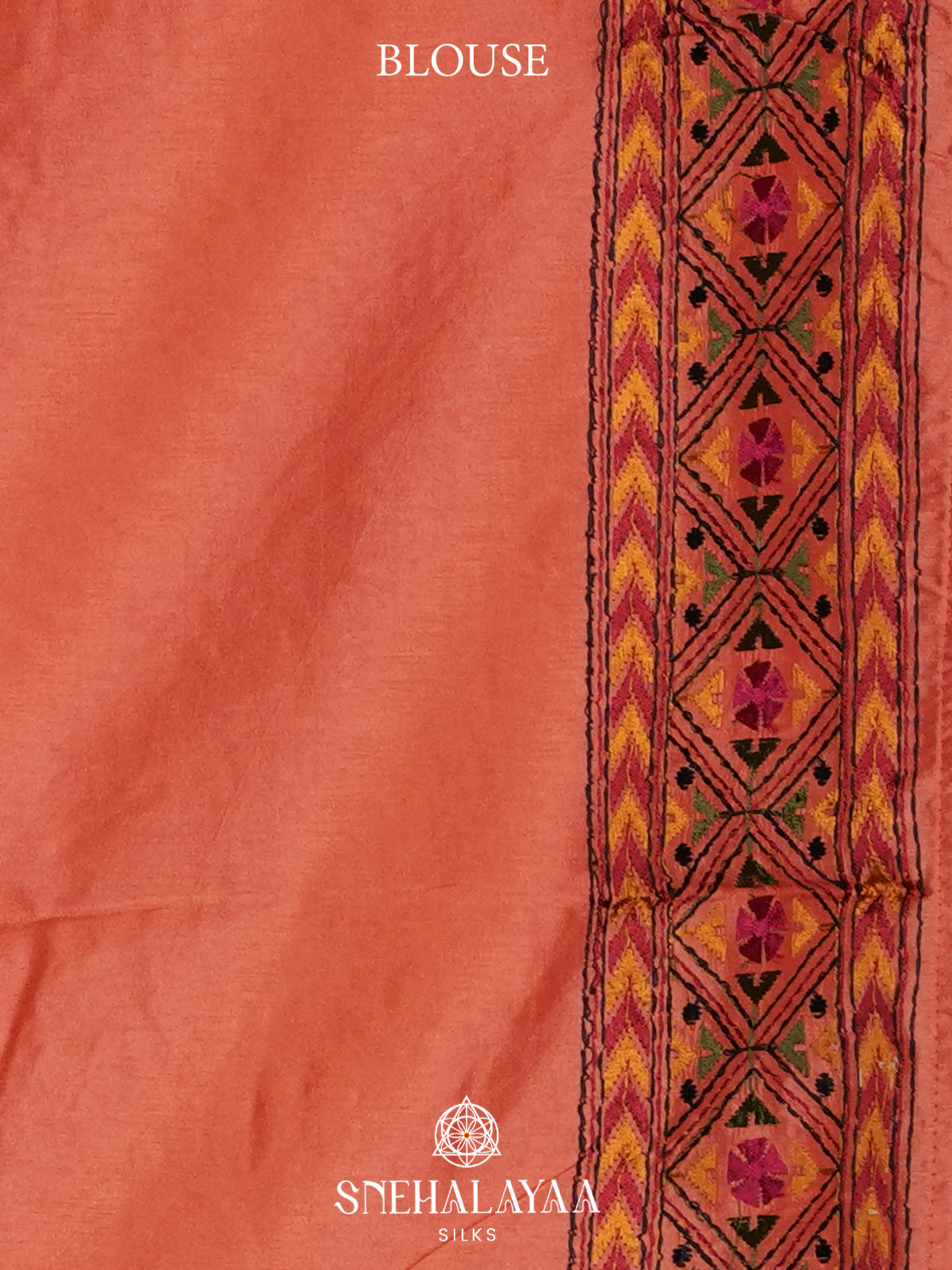 Peach Raw Silk Saree