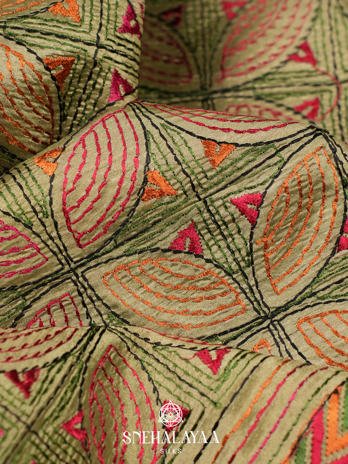 Pista Green Raw Silk Saree