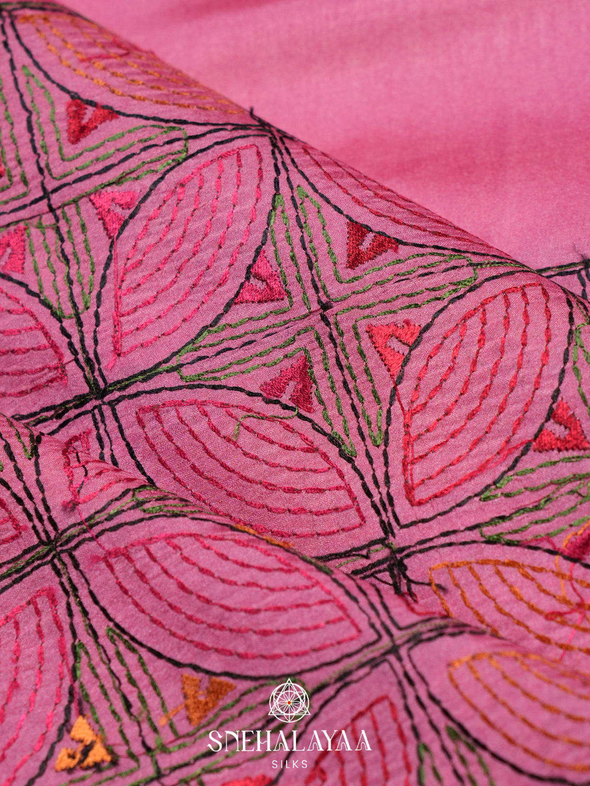 Pink Raw Silk Saree