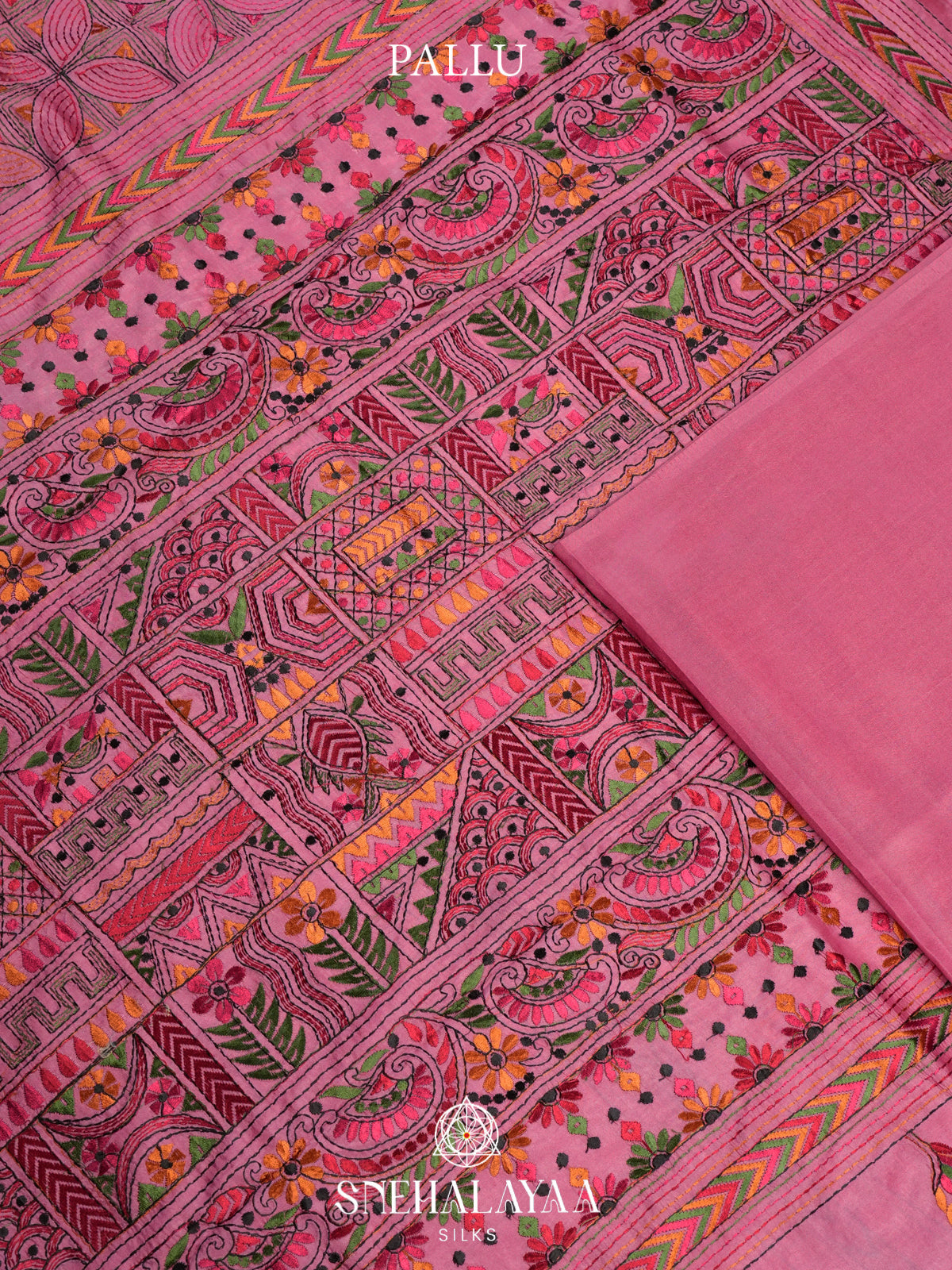 Pink Raw Silk Saree