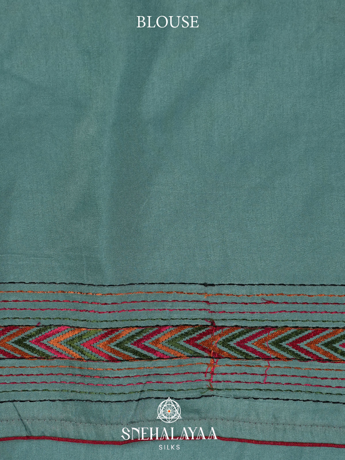 Teal Green Raw Silk Saree