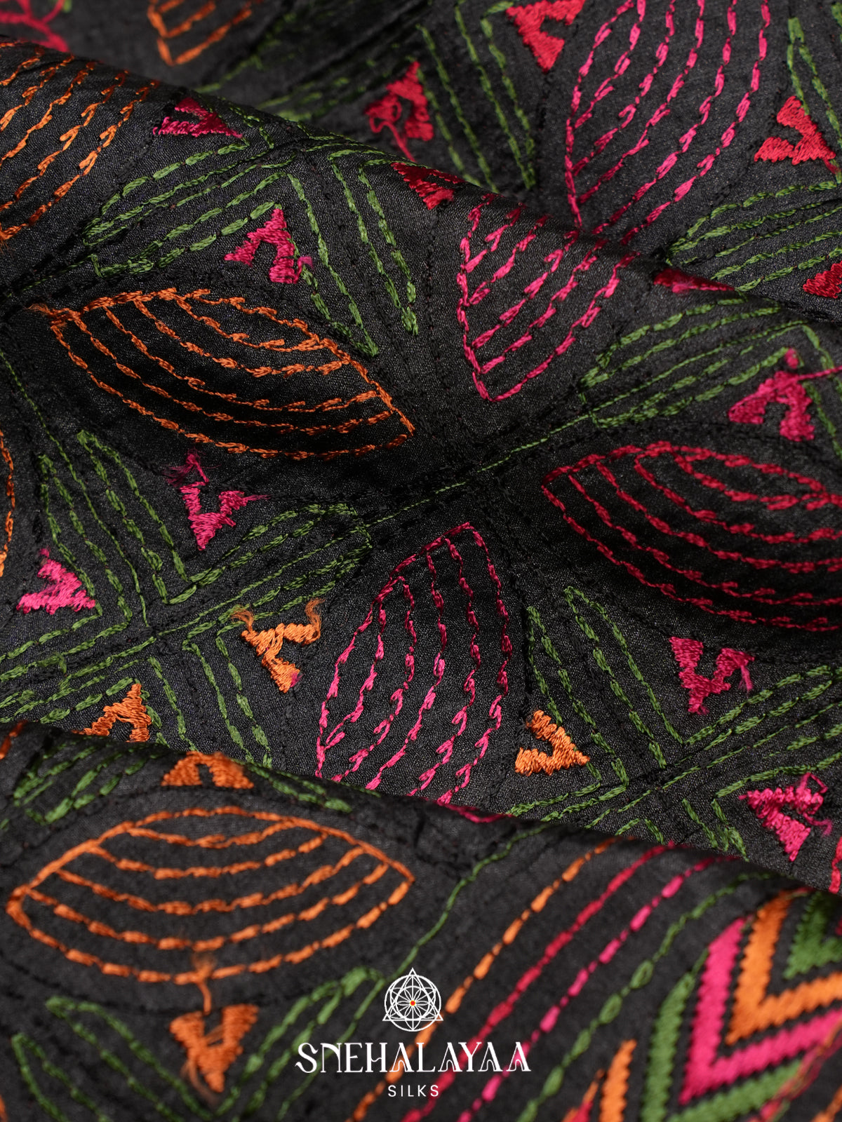 Black Raw Silk Saree