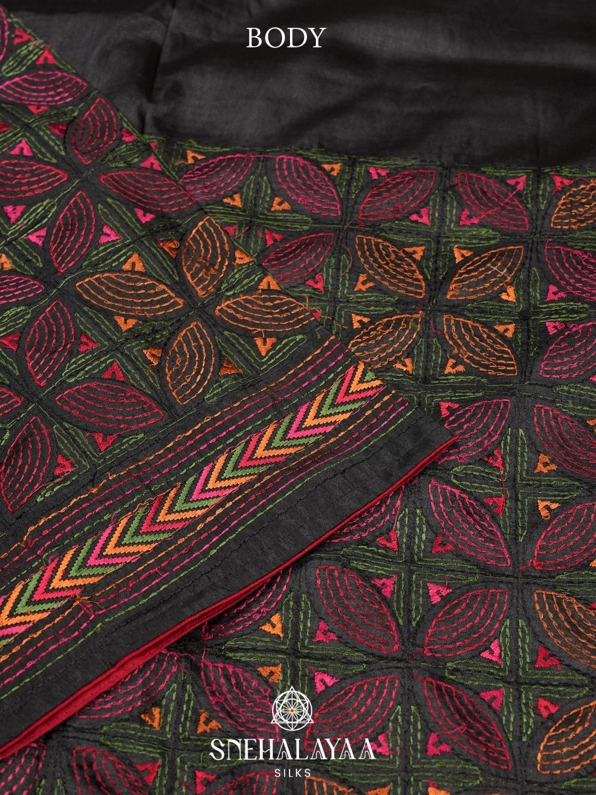 Balck Raw Silk Saree