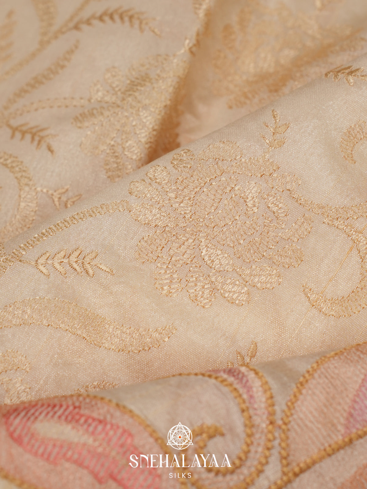 Cream Raw Silk Saree