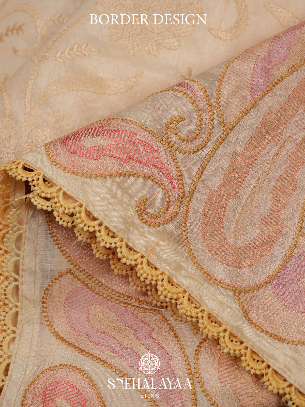 Cream Raw Silk Saree