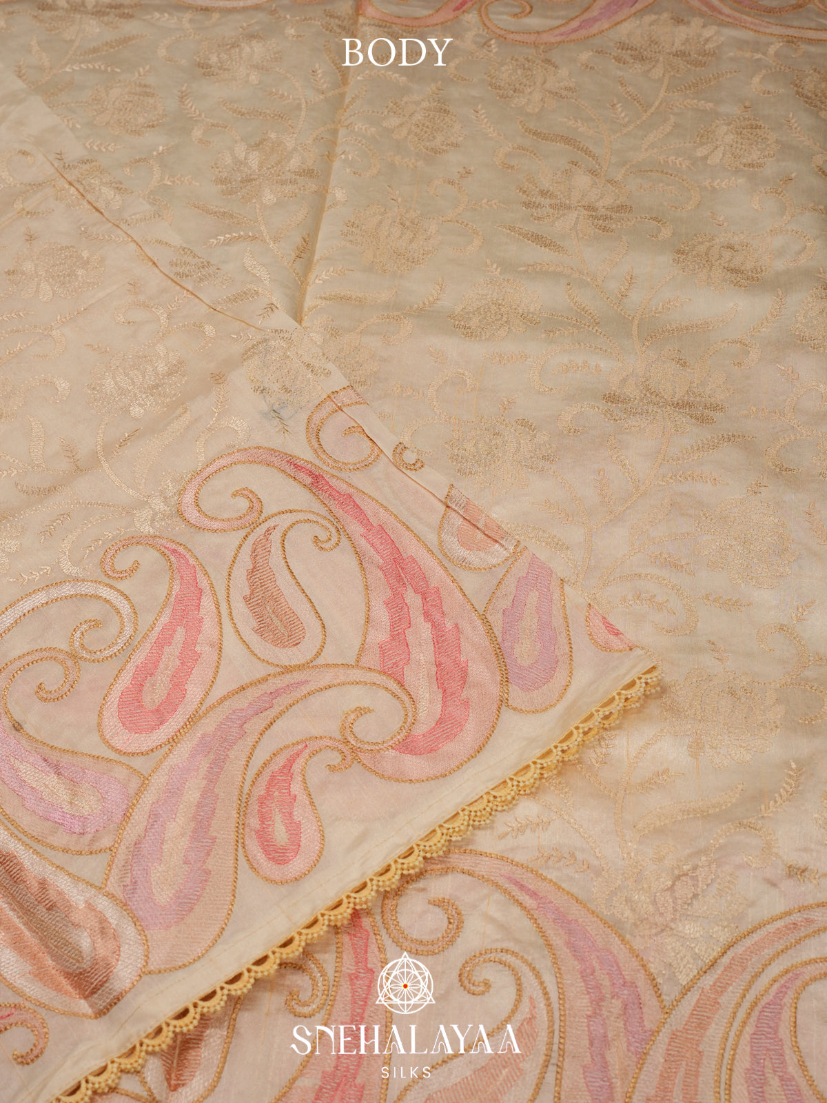 Cream Raw Silk Saree