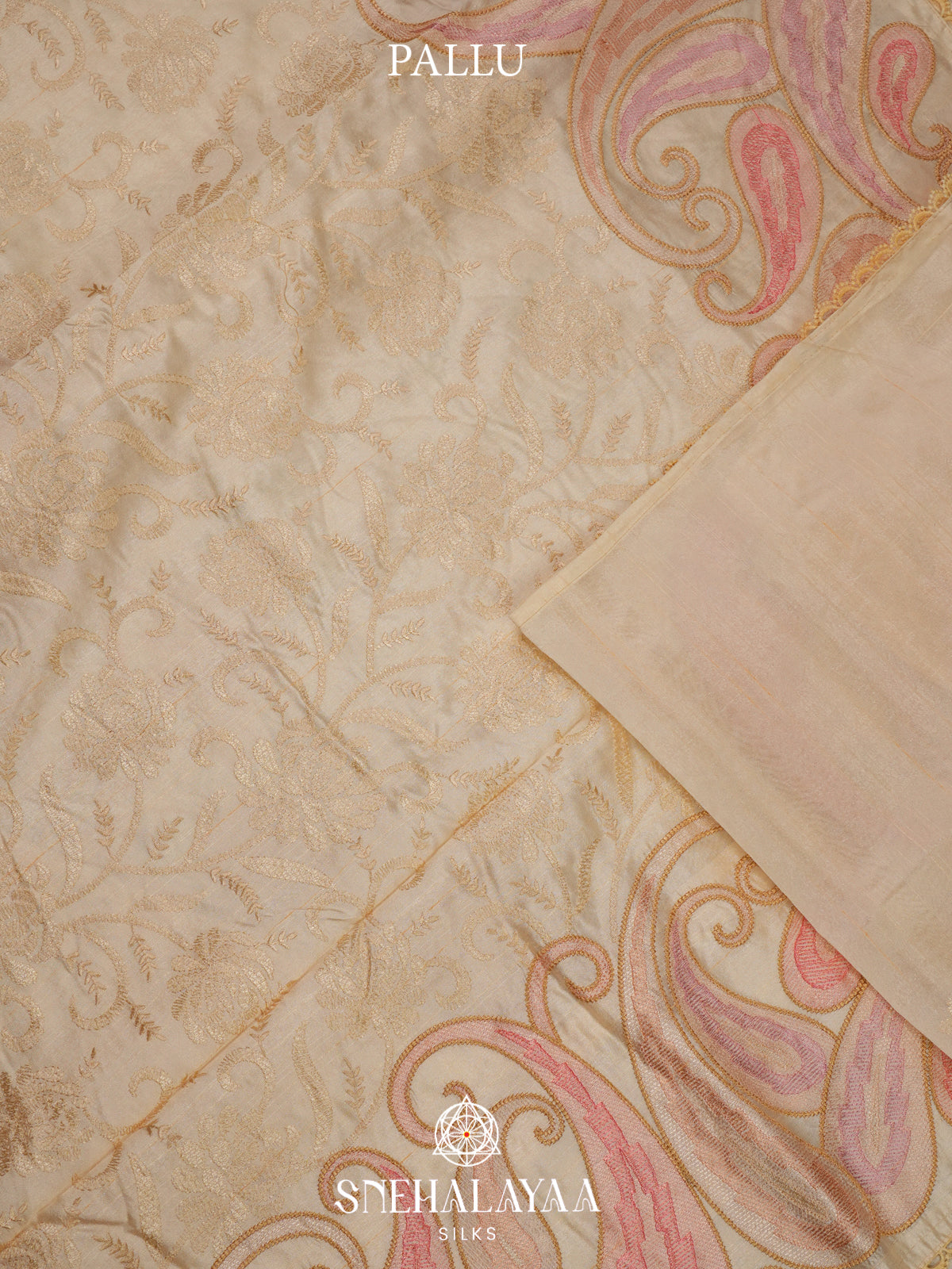 Cream Raw Silk Saree
