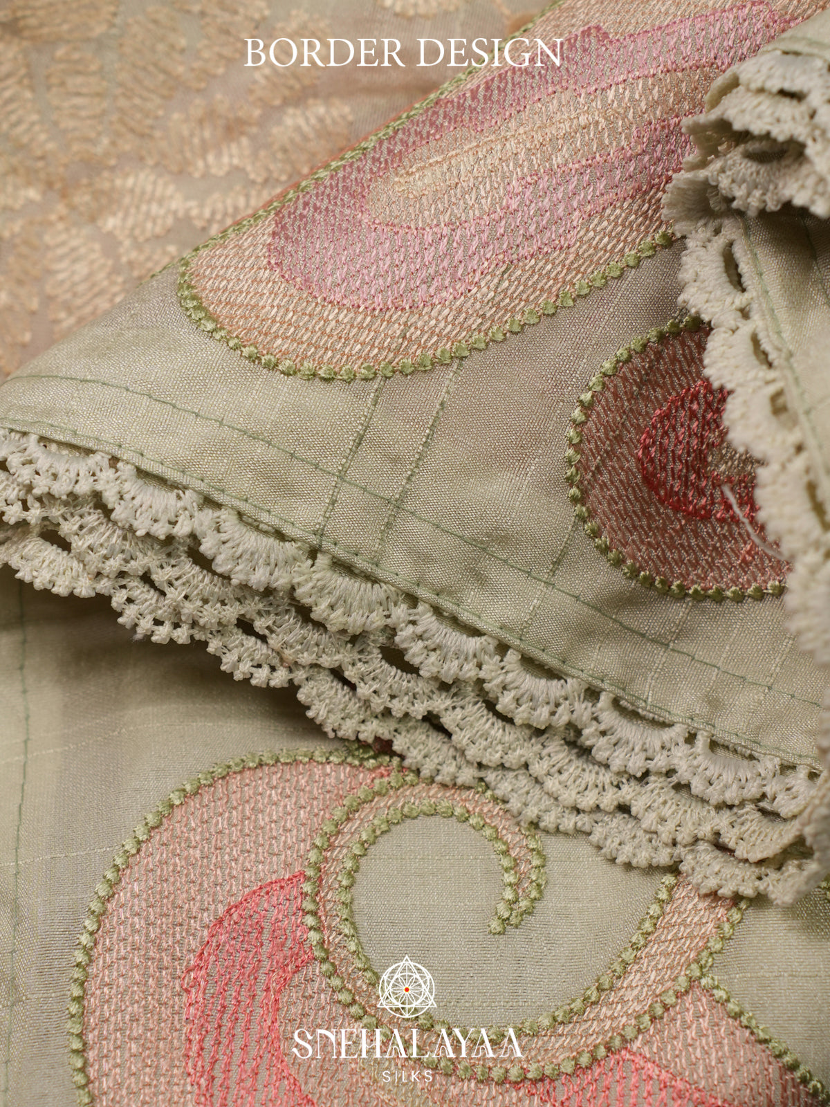 Pale Green Raw Silk Saree