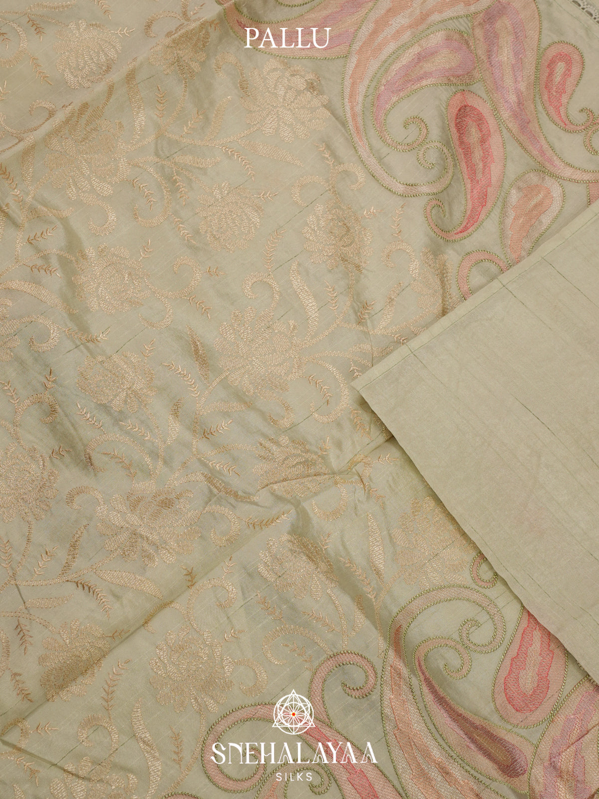 Pista Green Raw Silk Saree