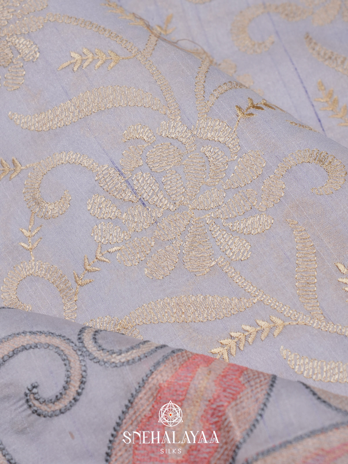 Pale Lilac Raw Silk Saree