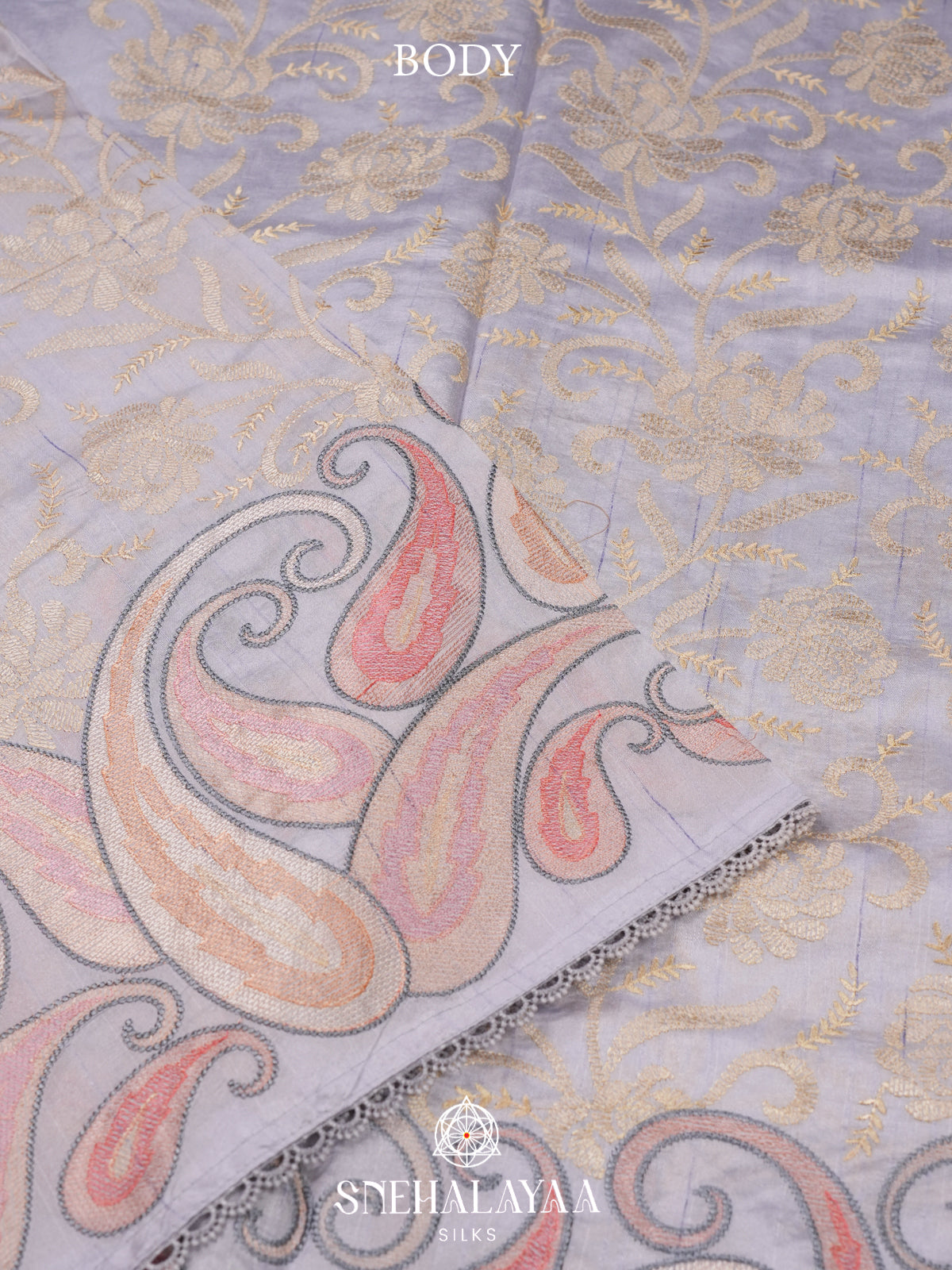 Lilac Raw Silk Saree