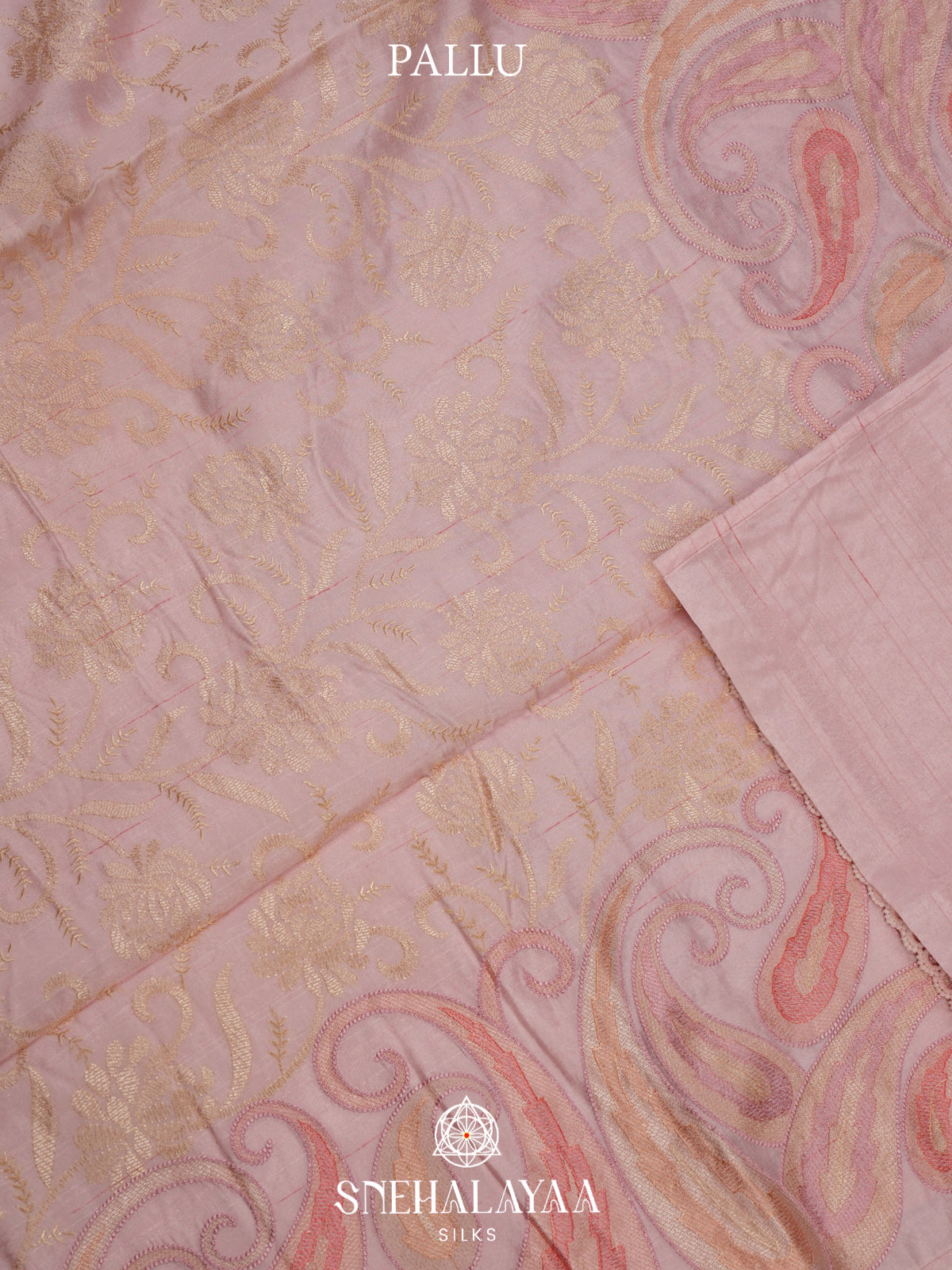 Baby Pink Raw Silk Saree