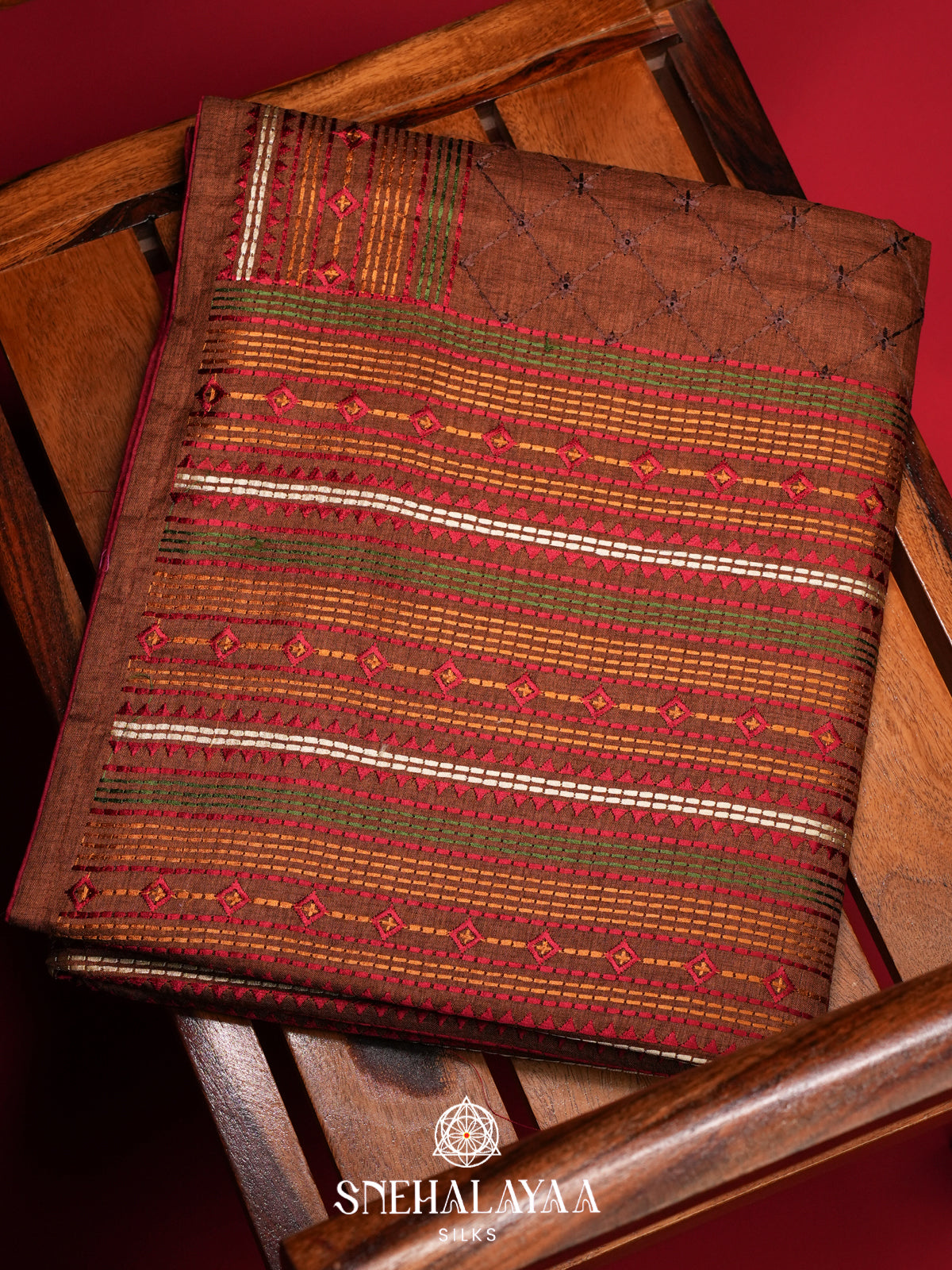 Brown Tussar Saree