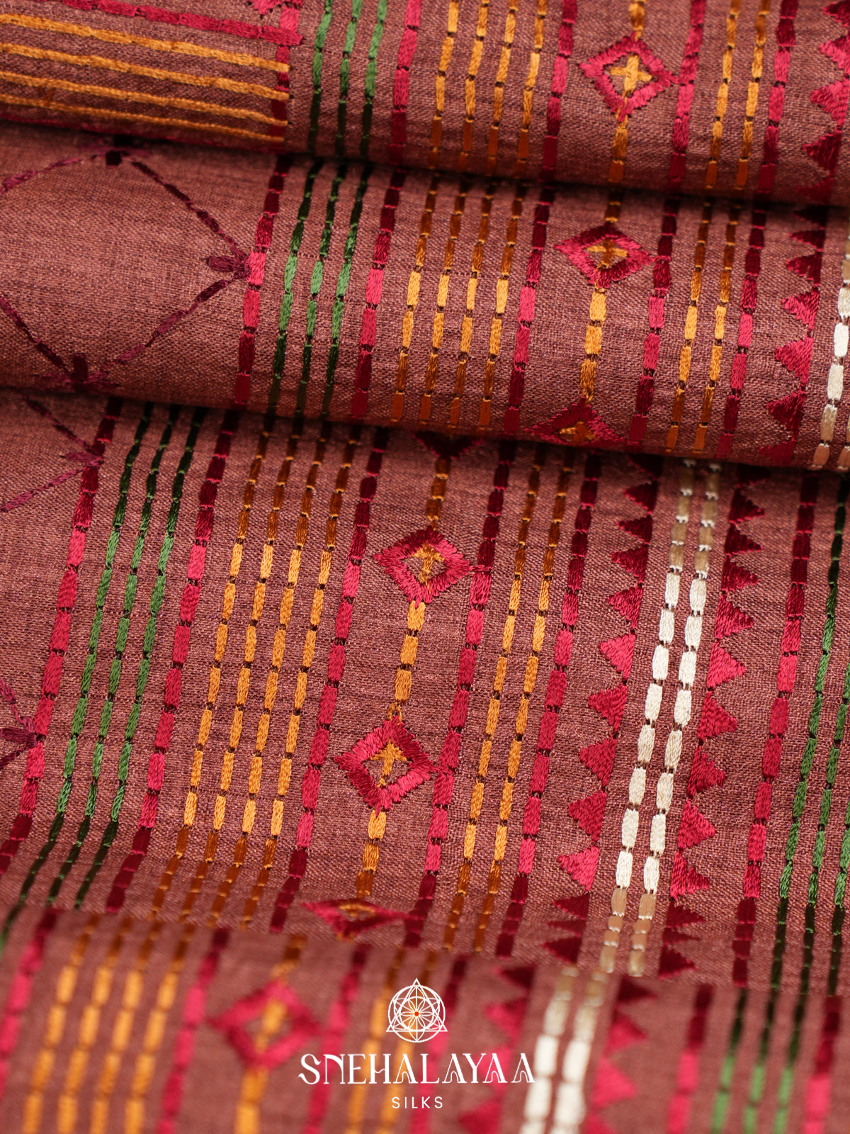 Maroon Tussar Saree