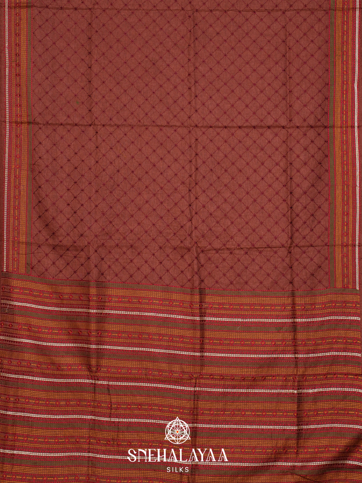 Maroon Tussar Saree