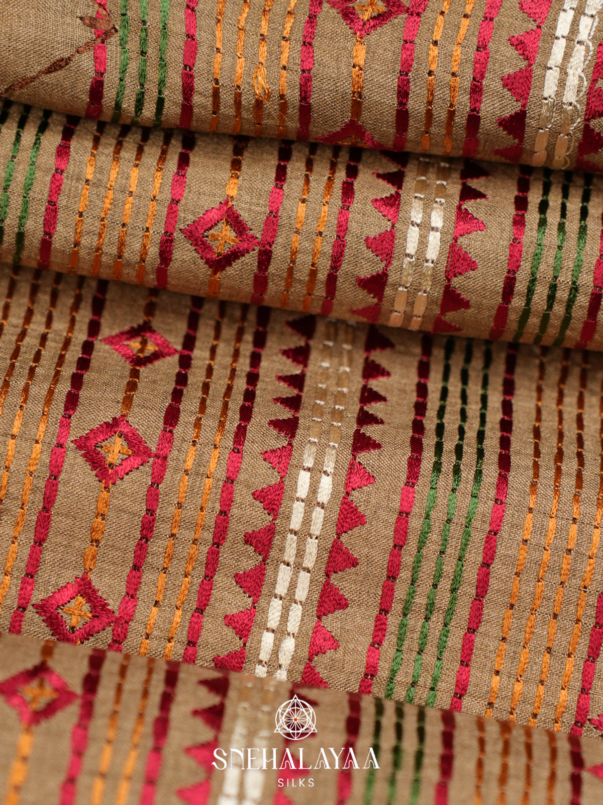 Beige Gold Tussar Saree
