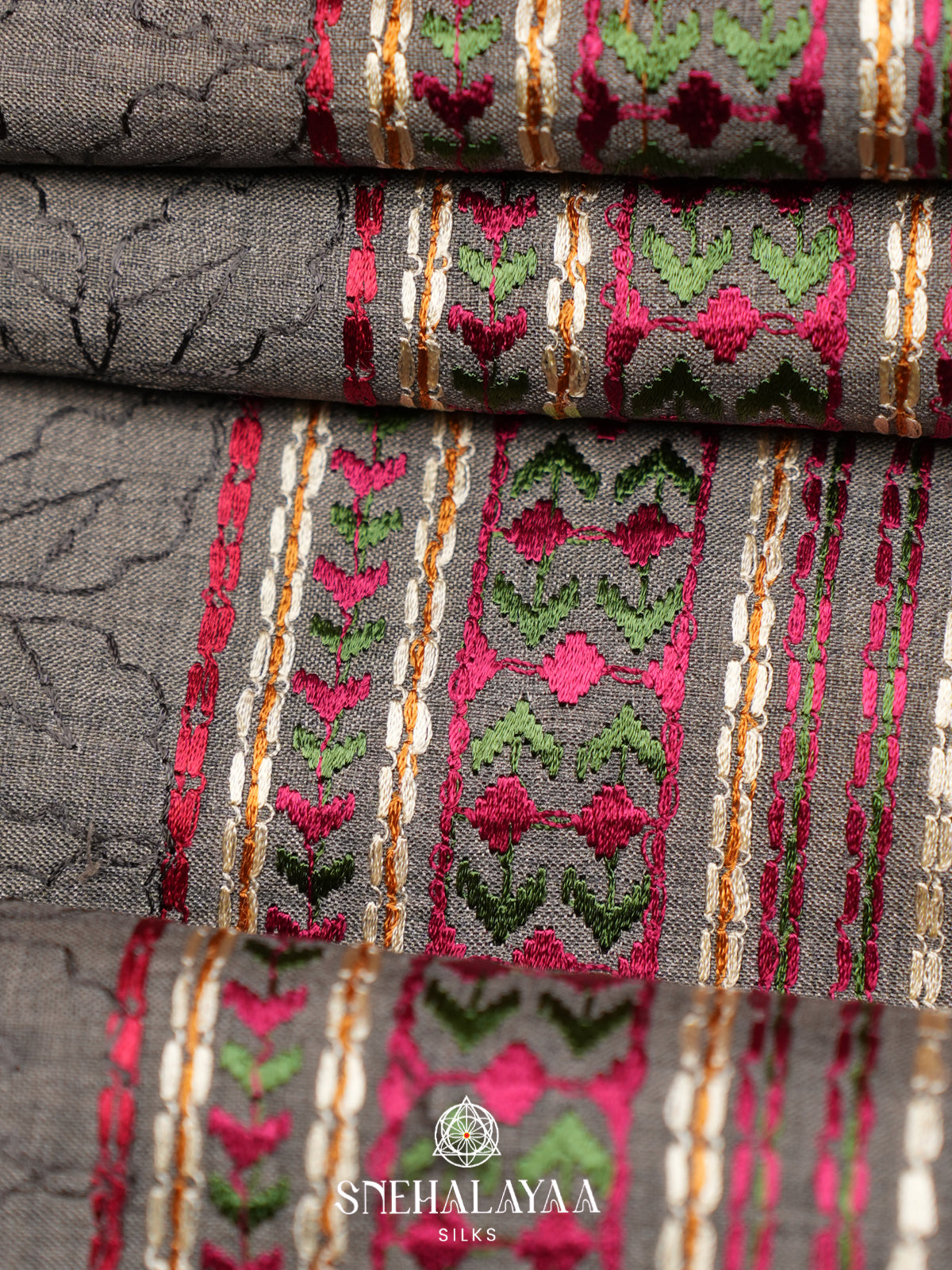 Grey Tussar Saree