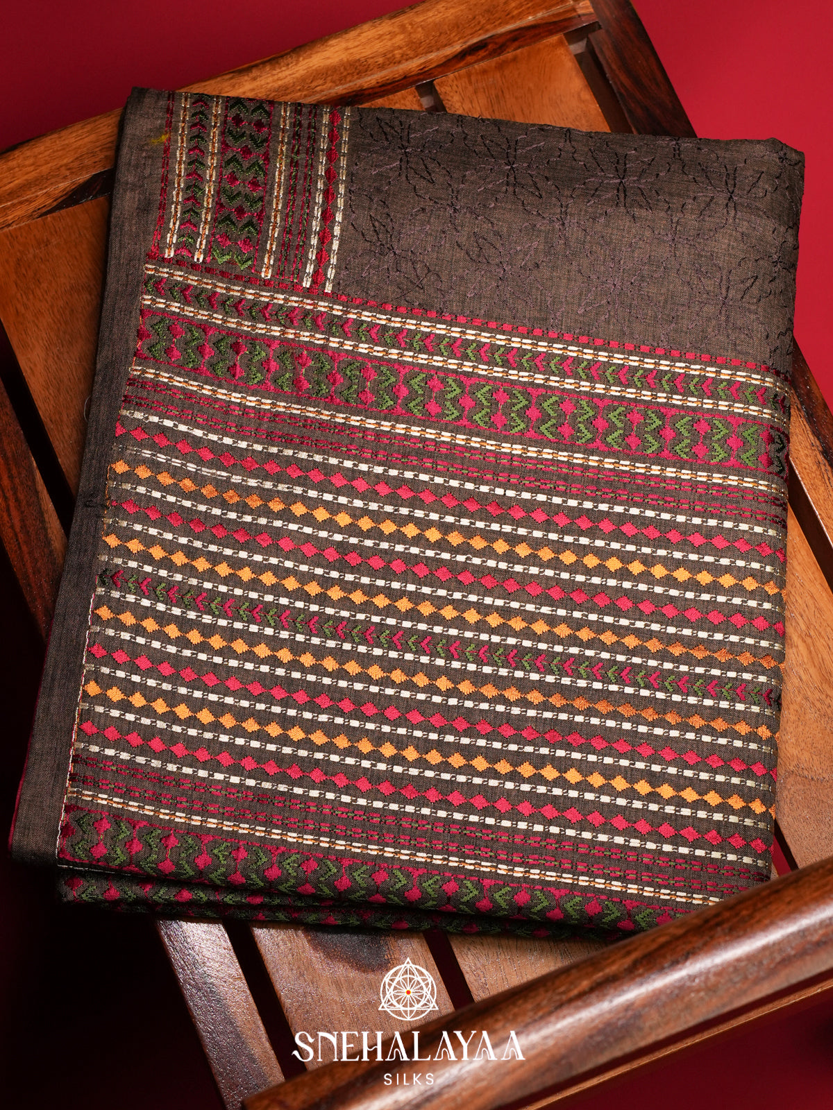 Brown Tussar Saree