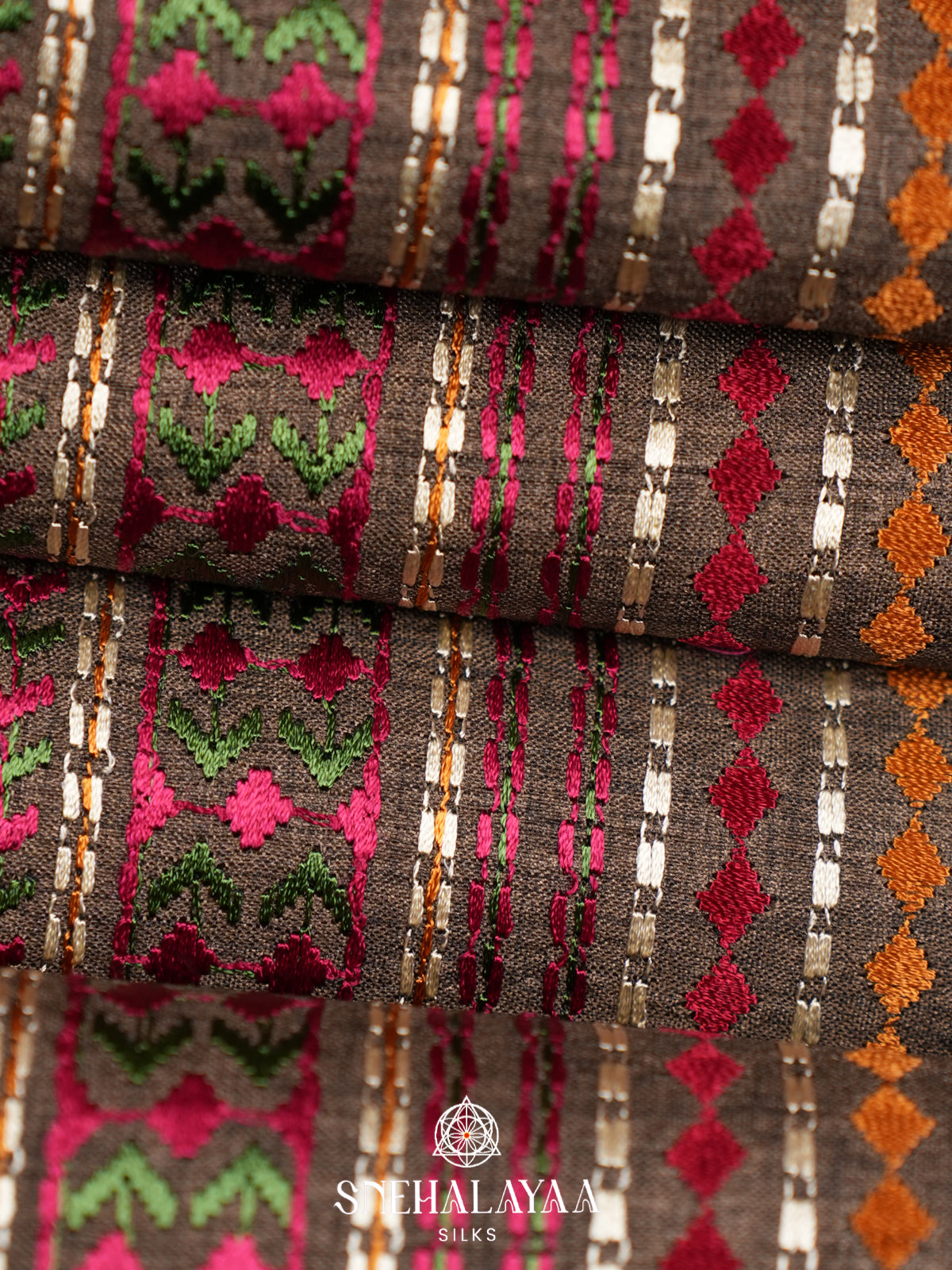 Brown Tussar Saree